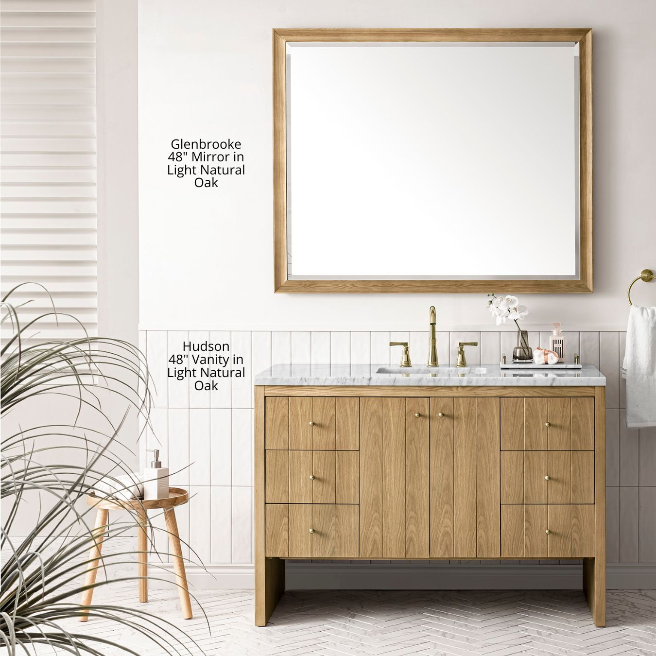 Whitewashed Walnut 40" x 36" Rectangular Framed Mirror