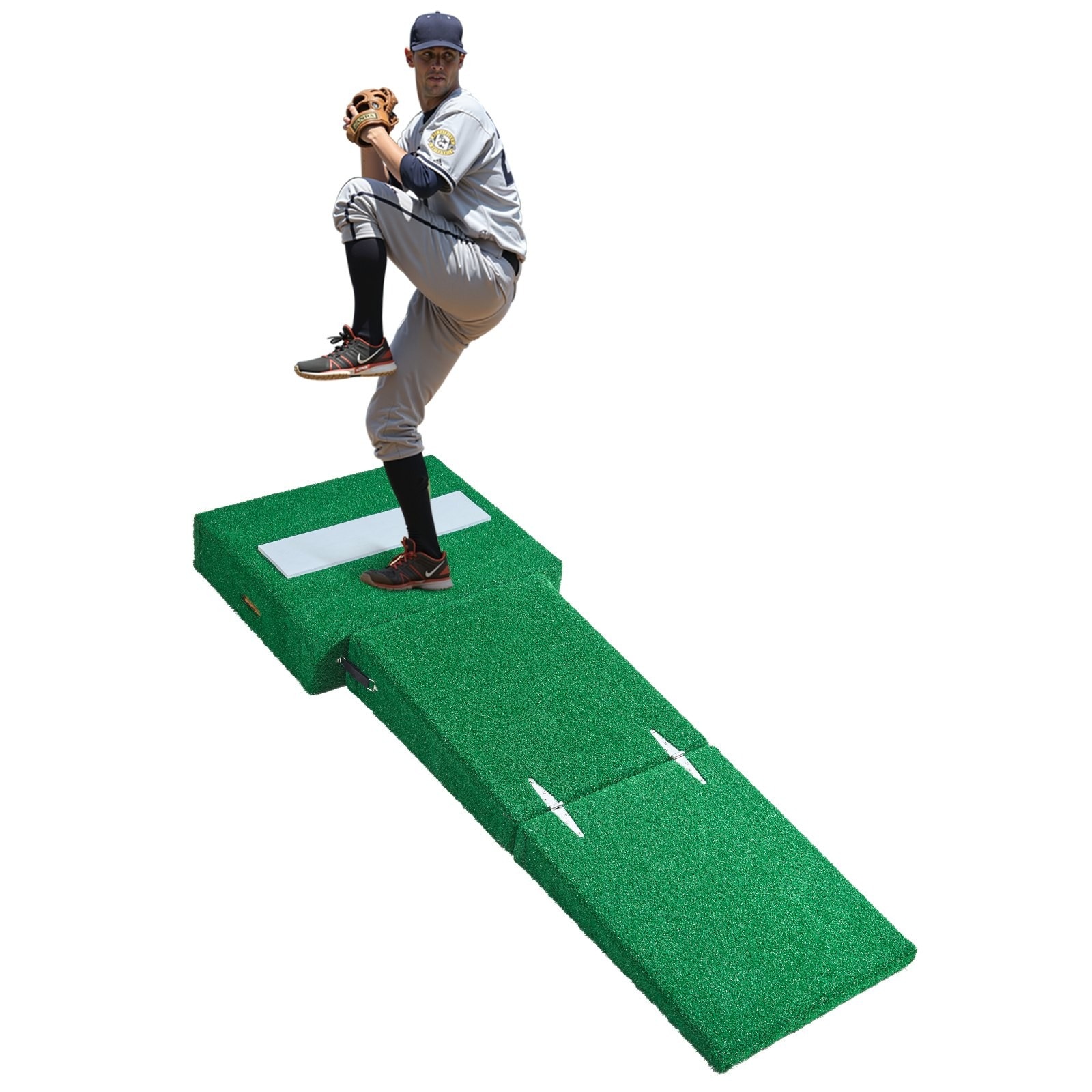 GIVIMO Portable Baseball Pitching Mound 77 in Indoor Outdoor Pitching Practice Trainer with Antifade Turf Pitching Rubber and Carry Handles