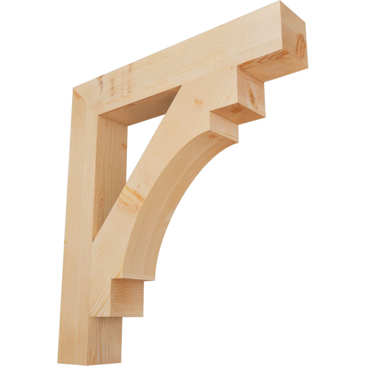 Ekena Millwork BKT06X36X40MRC05SDF Merced block smooth 5-1/2-in x 36-in x 40-in Douglas fir Brown Wood Standard bracket