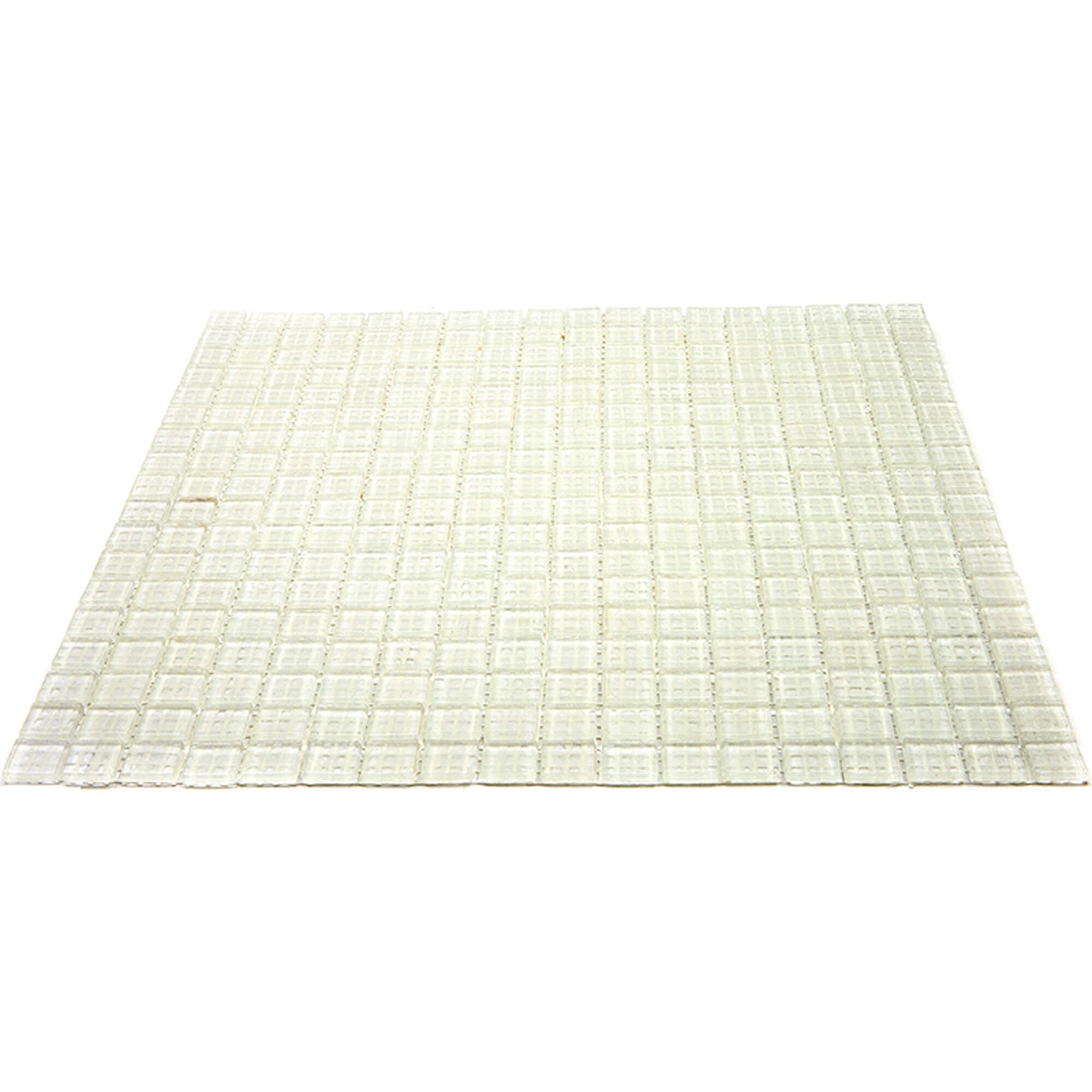 Cotton White Glossy Glass Mosaic Wall and Floor Tile