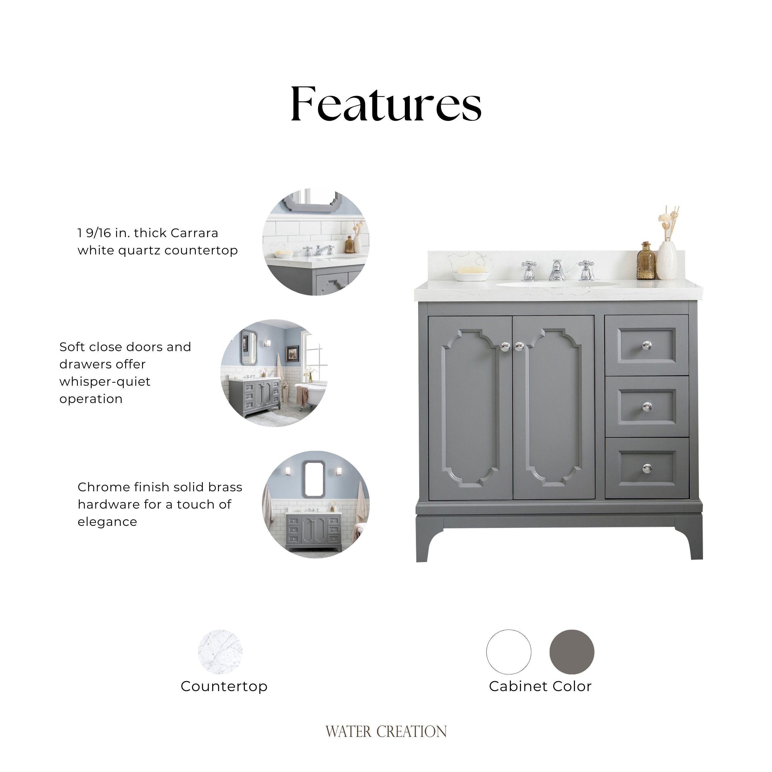 Water Creation VQU036QCCG00 Bath-Vanity-Combo - View #4