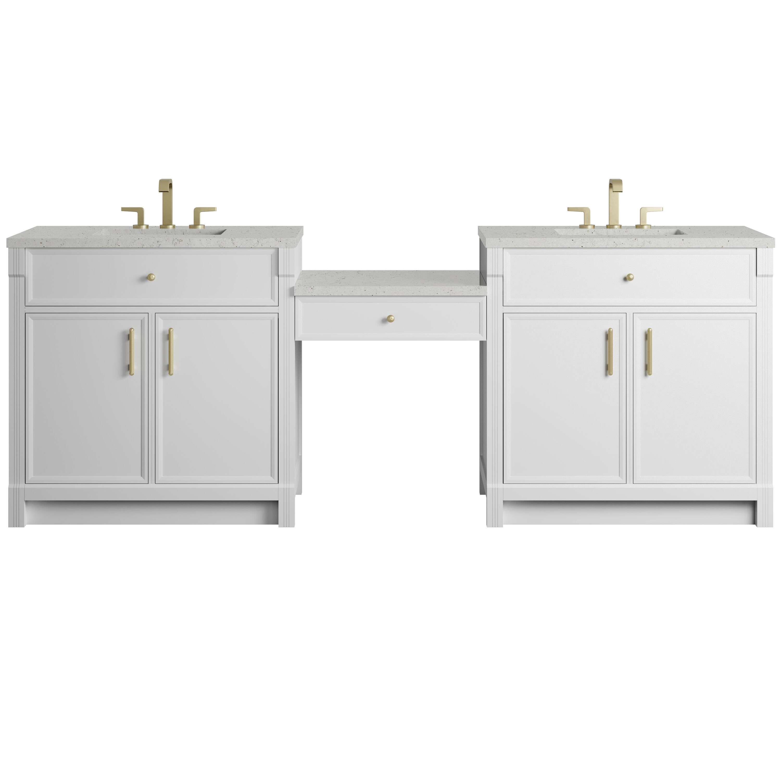 James Martin Vanities Bellshire 24-in Bright White Undermount Double Sink Bathroom Vanity with Lime Delight Quartz Top