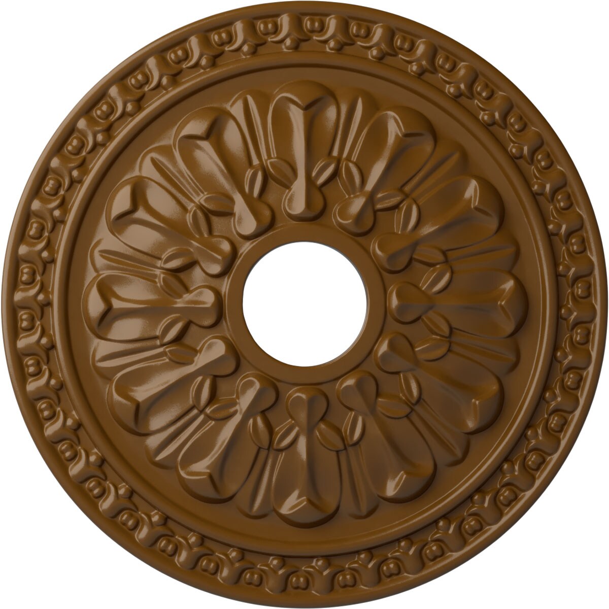 Ekena Millwork CM18WASTF Warsaw 18-in W x 18-in L Painted Smokey Topaz Polyurethane Whole Ceiling Medallion