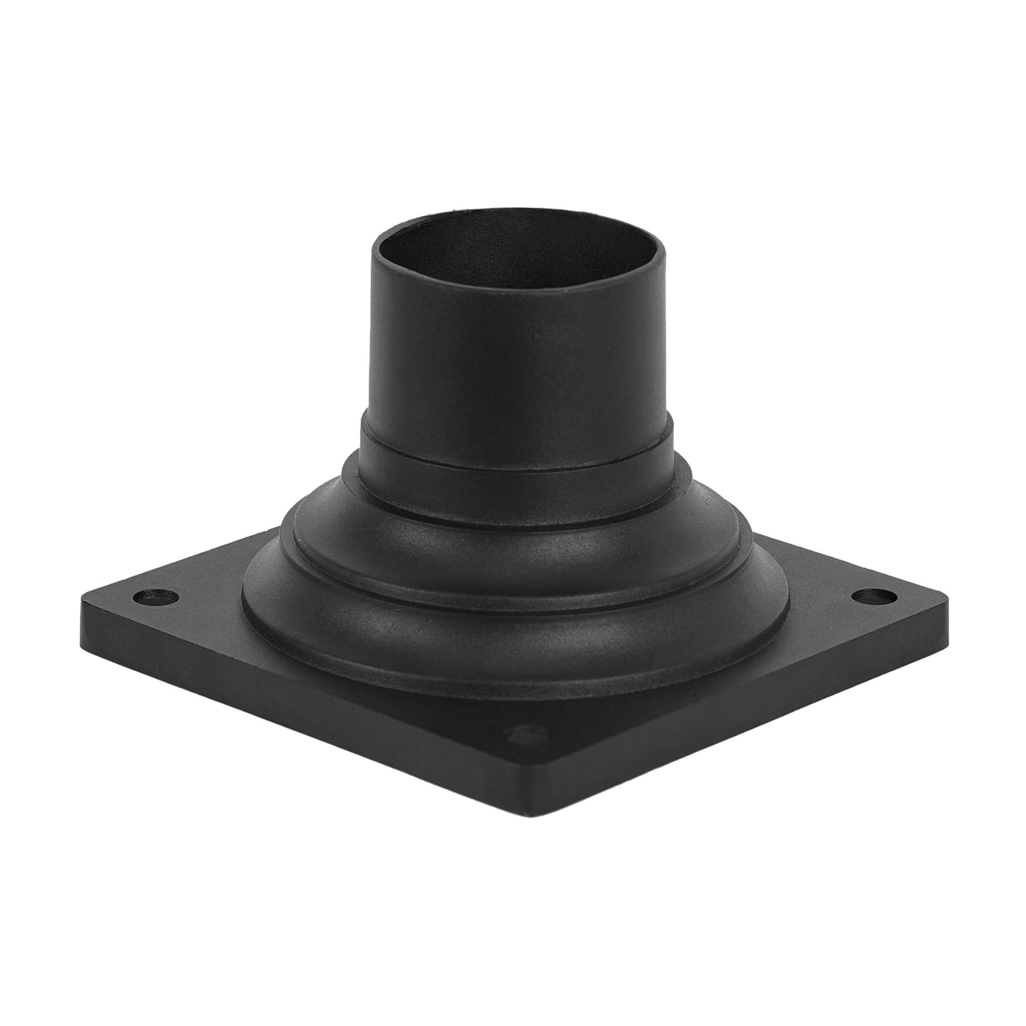 Aoibox  Cast Aluminum Pier Mount Base Adapter for Exterior Post Lanterns Black Finish 6 06 in x 6 06 in x 4 01 in