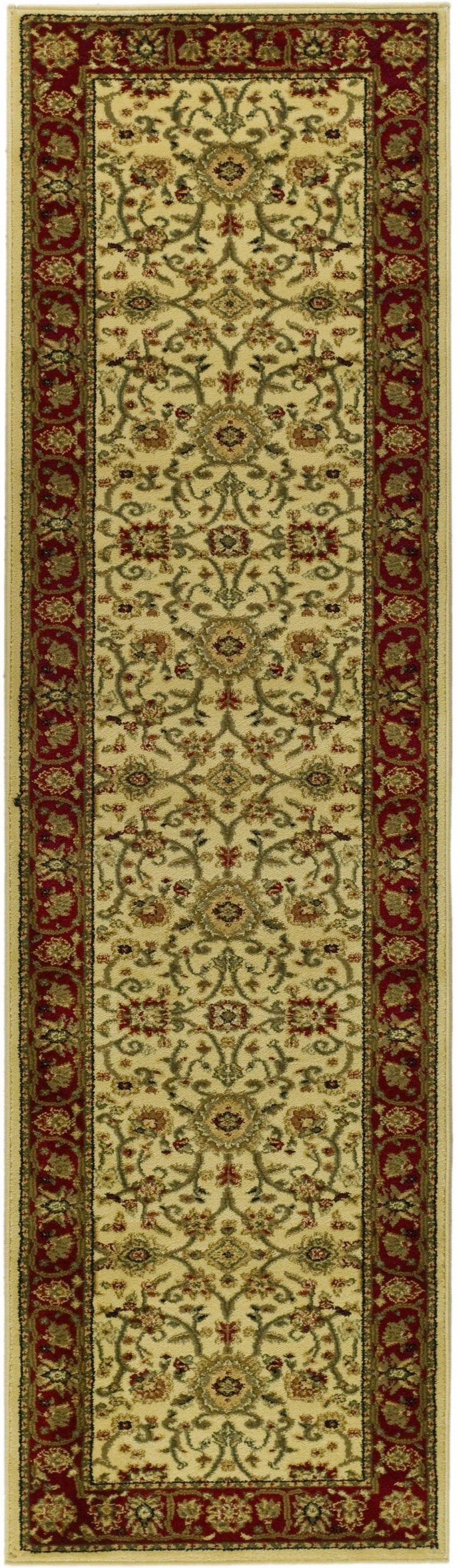 Safavieh LNH212K-220 Lyndhurst Sarouk 2 x 20 (ft) Loomed Polypropylene Ivory/Red Rectangular Indoor Floral/Botanical Oriental Runner rug