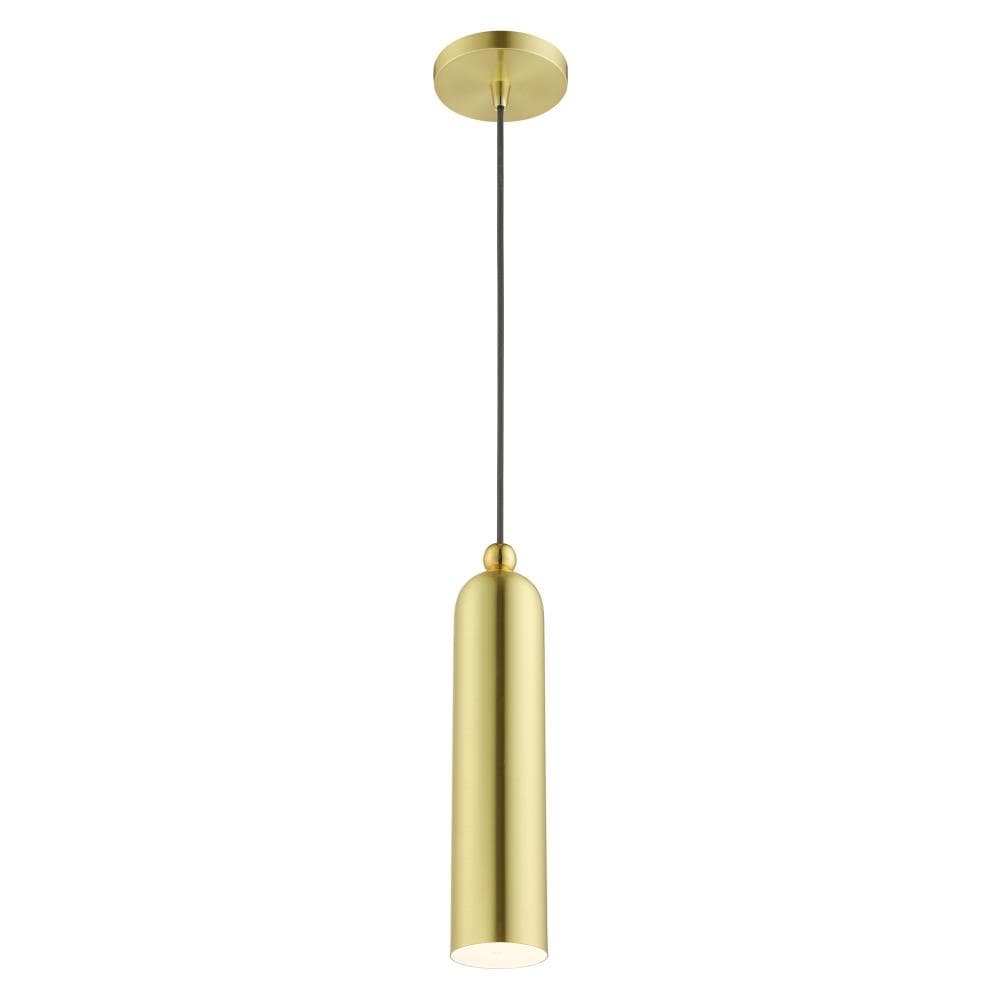 Elegant Satin Brass LED Pendant Light for Indoor/Outdoor Use