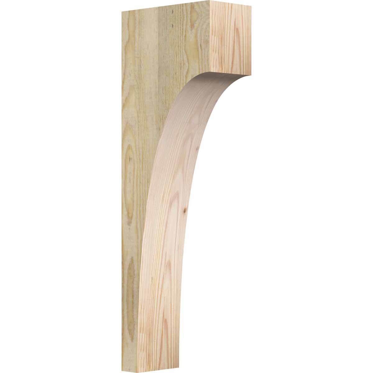 Ekena Millwork COR04X08X24HUN00RDF 4-in x 8-in x 24-in Huntington Unfinished Douglas Fir Wood Paintable/Stainable Corbel