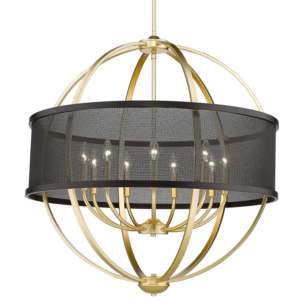 Golden Lighting Colson 9 Light Olympic Gold Farmhouse Chandelier In The Chandeliers Department At Lowes Com