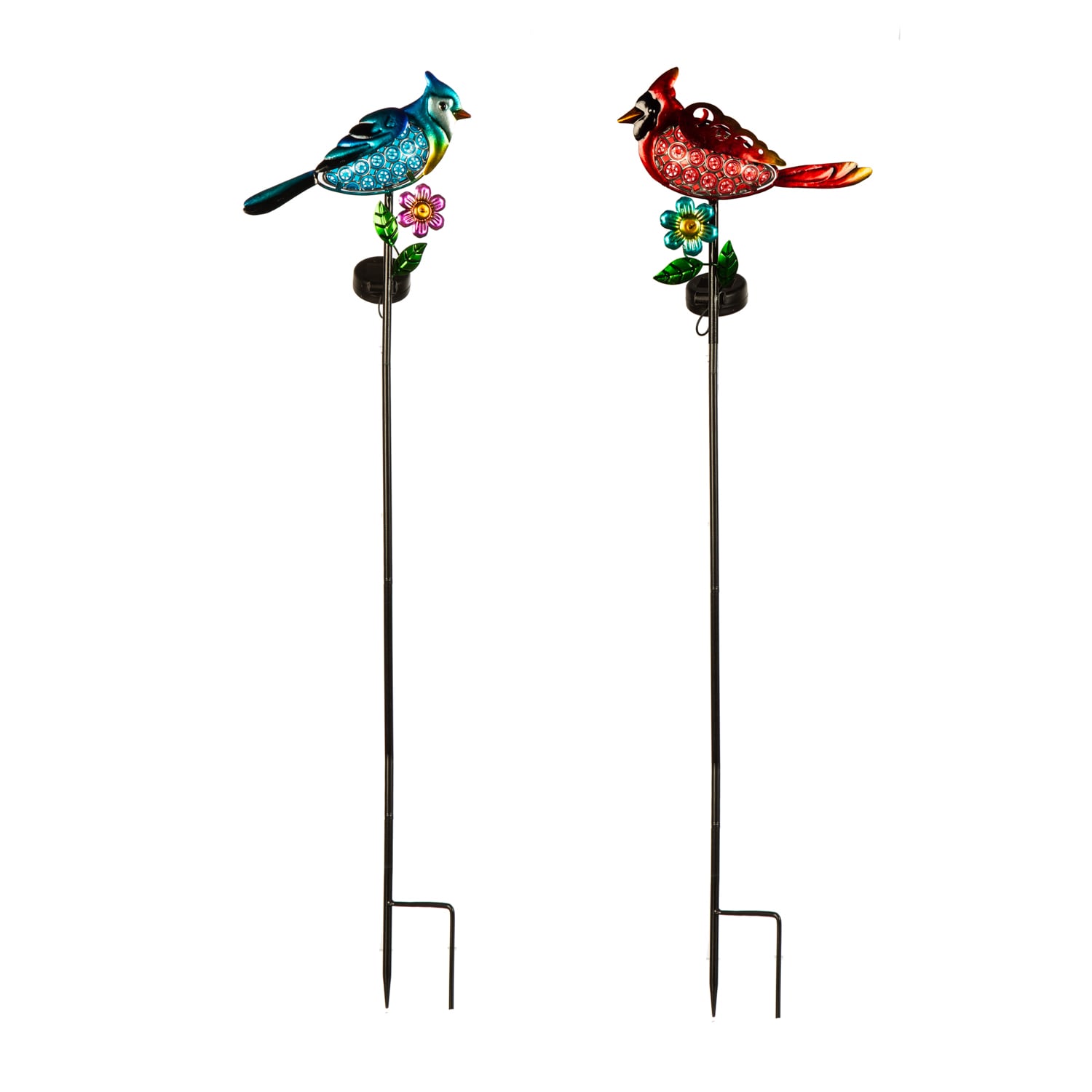 Evergreen 2SP8367 34.5-in Black Red Blue Yellow Green Metal Solar Animals Stake