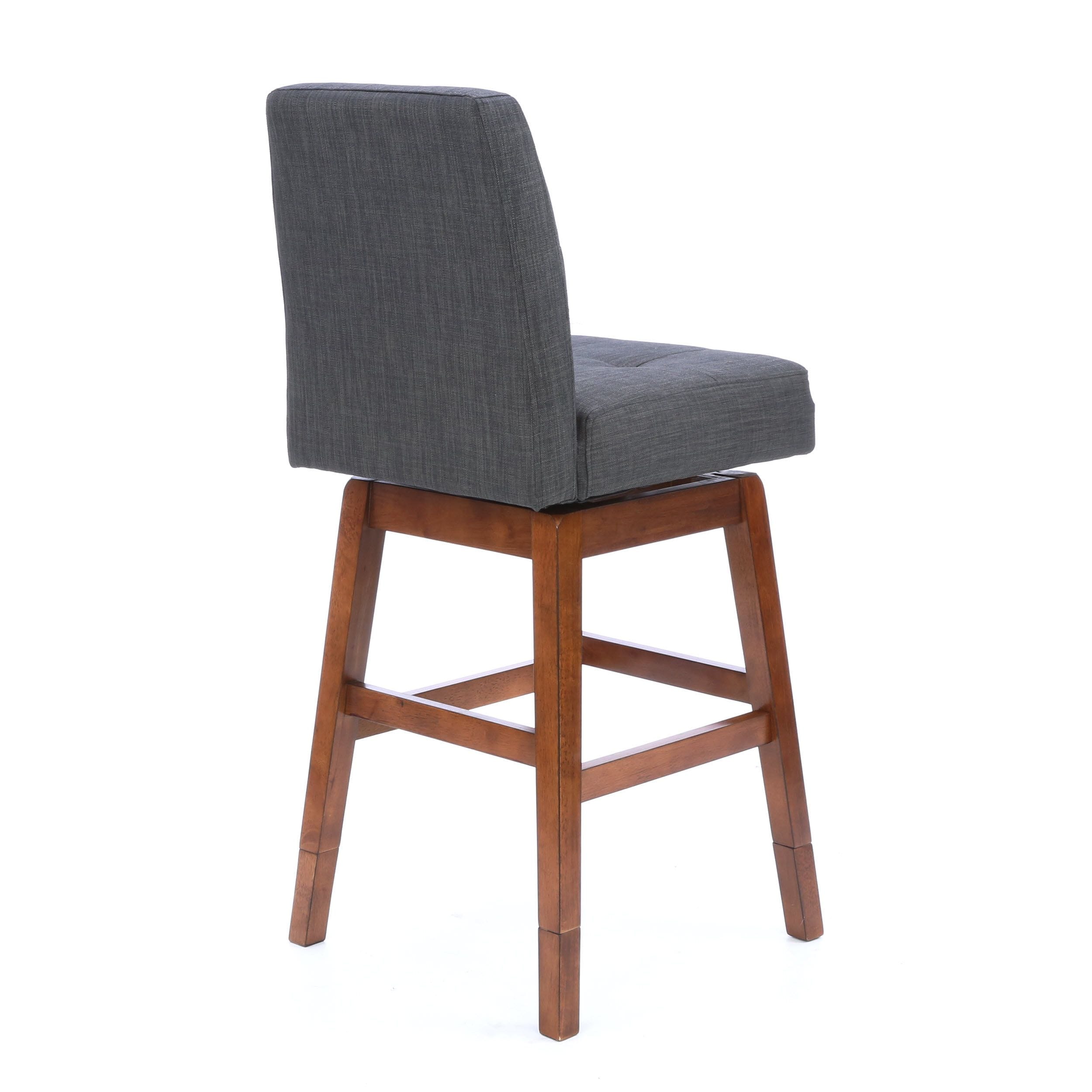 chestnut adjustable upholstered swivel bar stool