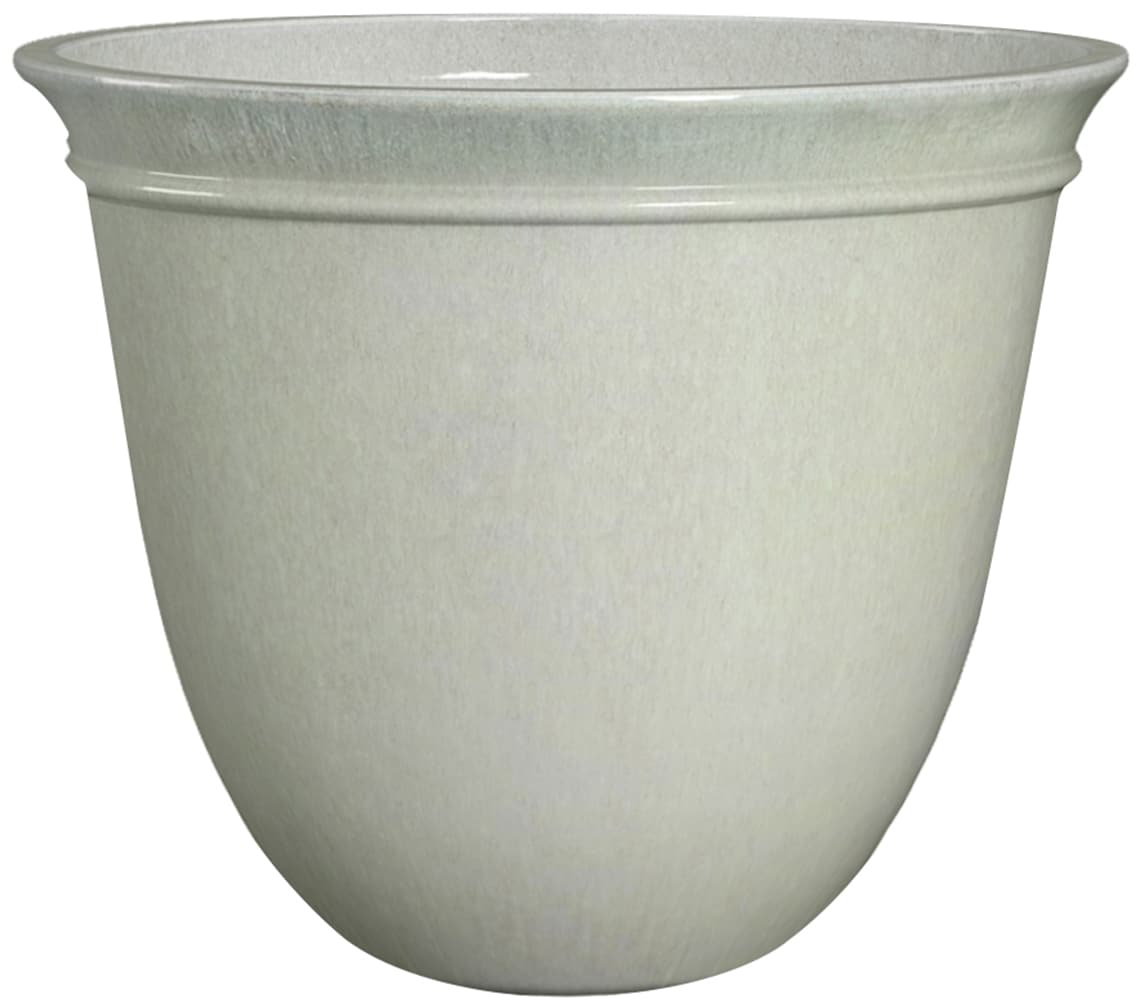 Trendspot 3711330 Round 15.0-in W x 12.66-in H x 15-in D White Plastic Outdoor Planter