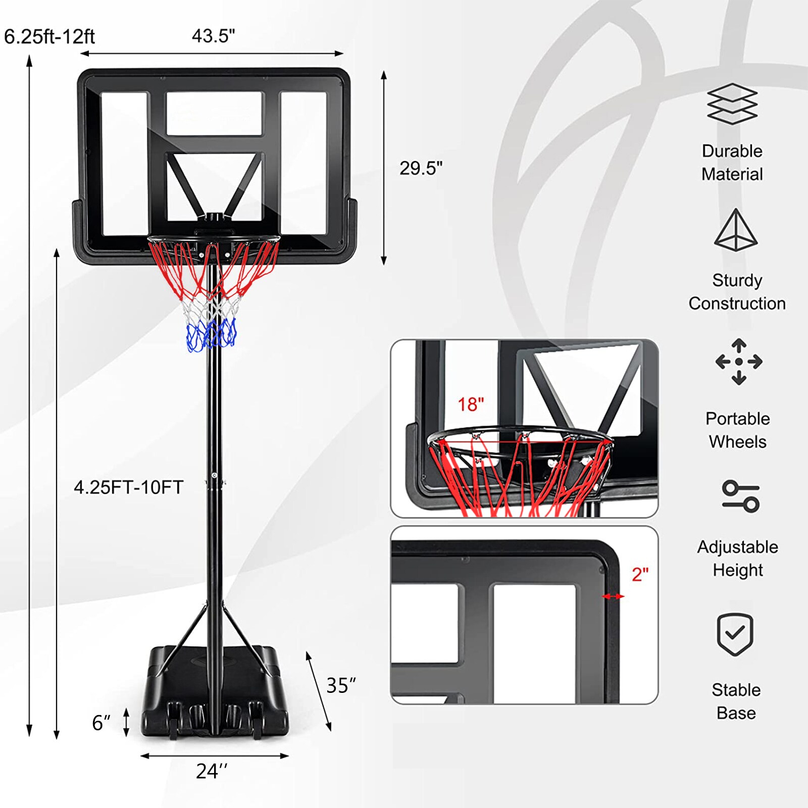 Flynama V-549AAB Basketball-System - View #8