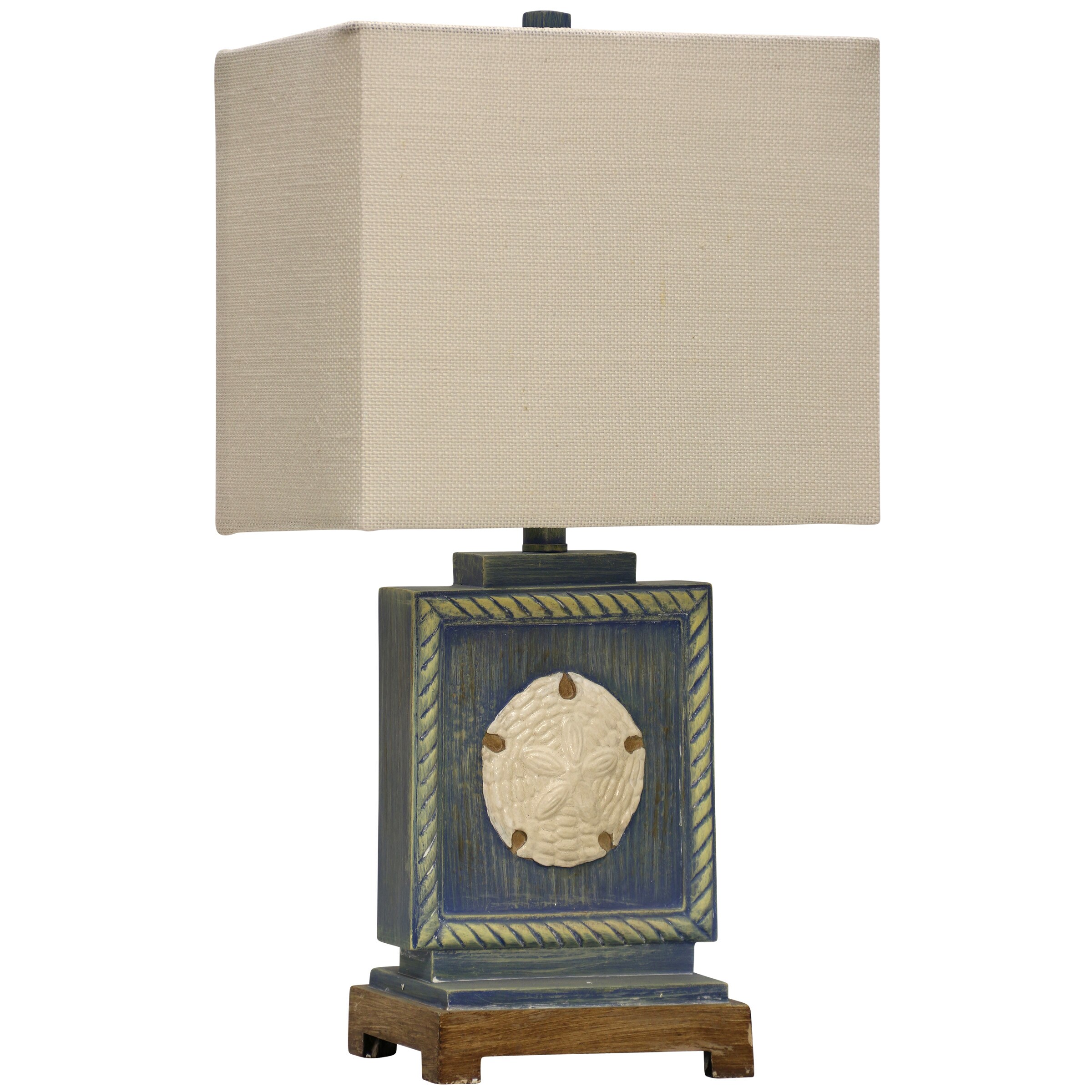 StyleCraft Home Collection L25672DS 23.3-in Blue Table Lamp with Fabric Shade