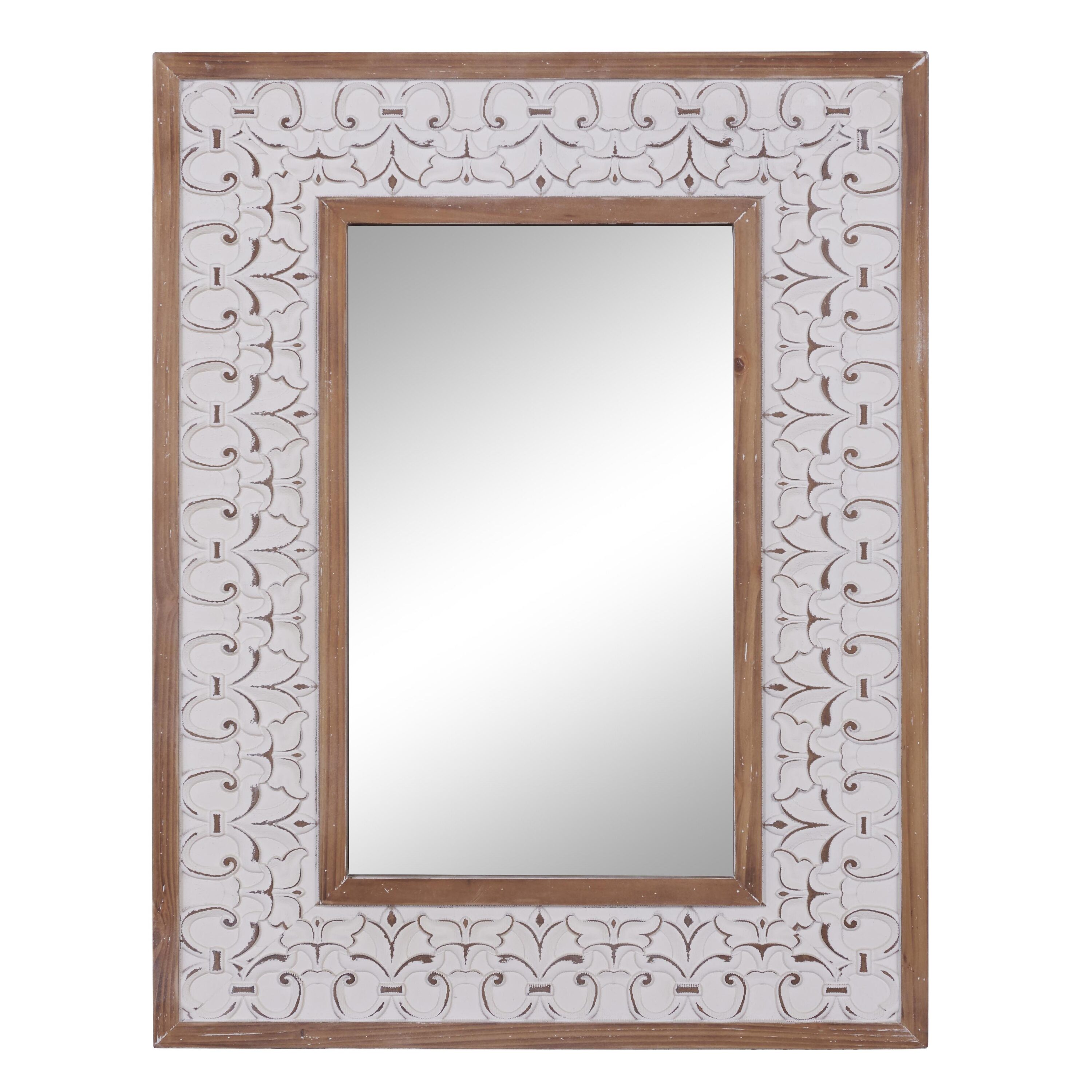French Provincial Gold Carved Wood Rectangular Mirror