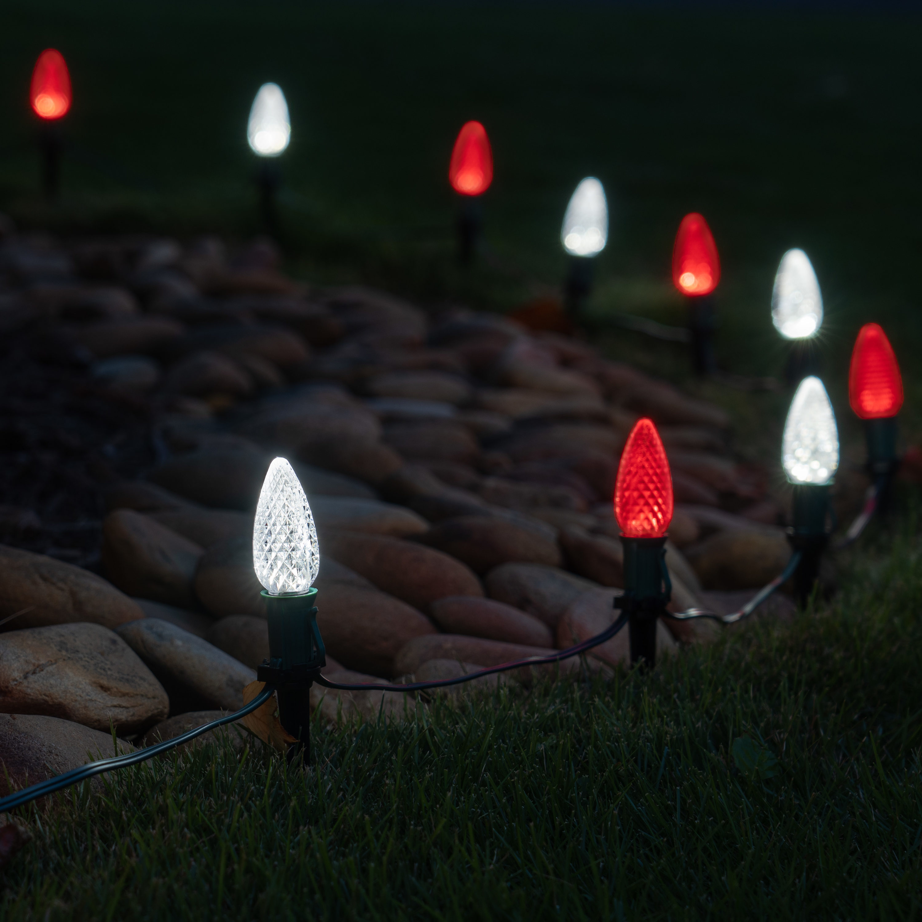 Wintergreen Lighting 50-marker Multicolor Light Bulb Christmas Pathway 