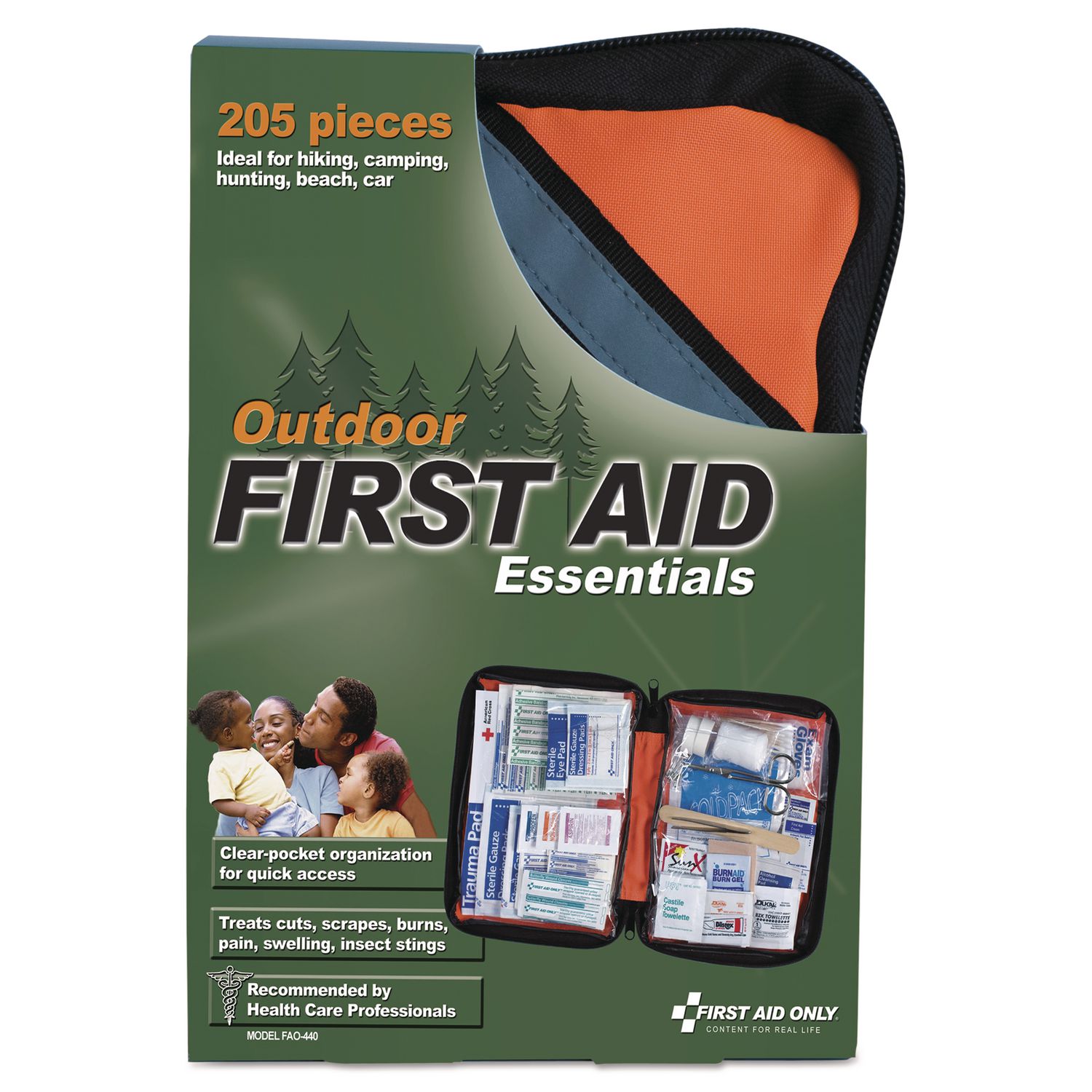 First Aid Only Outdoor Softsided First Aid Kit 205 Pieces Fabric Case