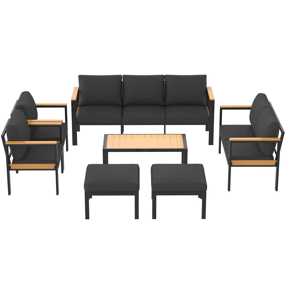 U-HOMY HQOT044+45+48+50BK Patio-Conversation-Sets - View #2