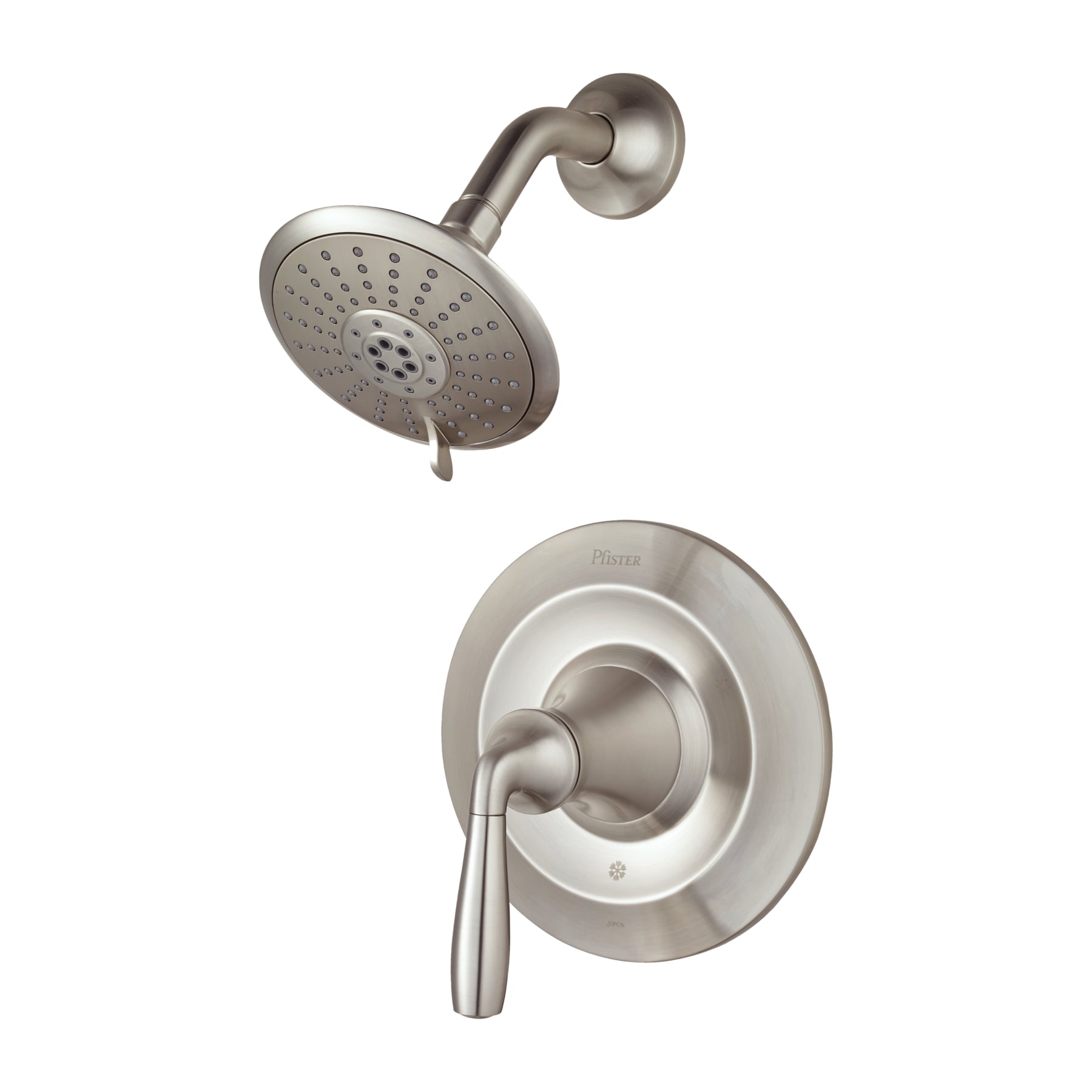 Pfister Lyla Brushed Nickel 1-handle Multi-function Round Shower Faucet ...