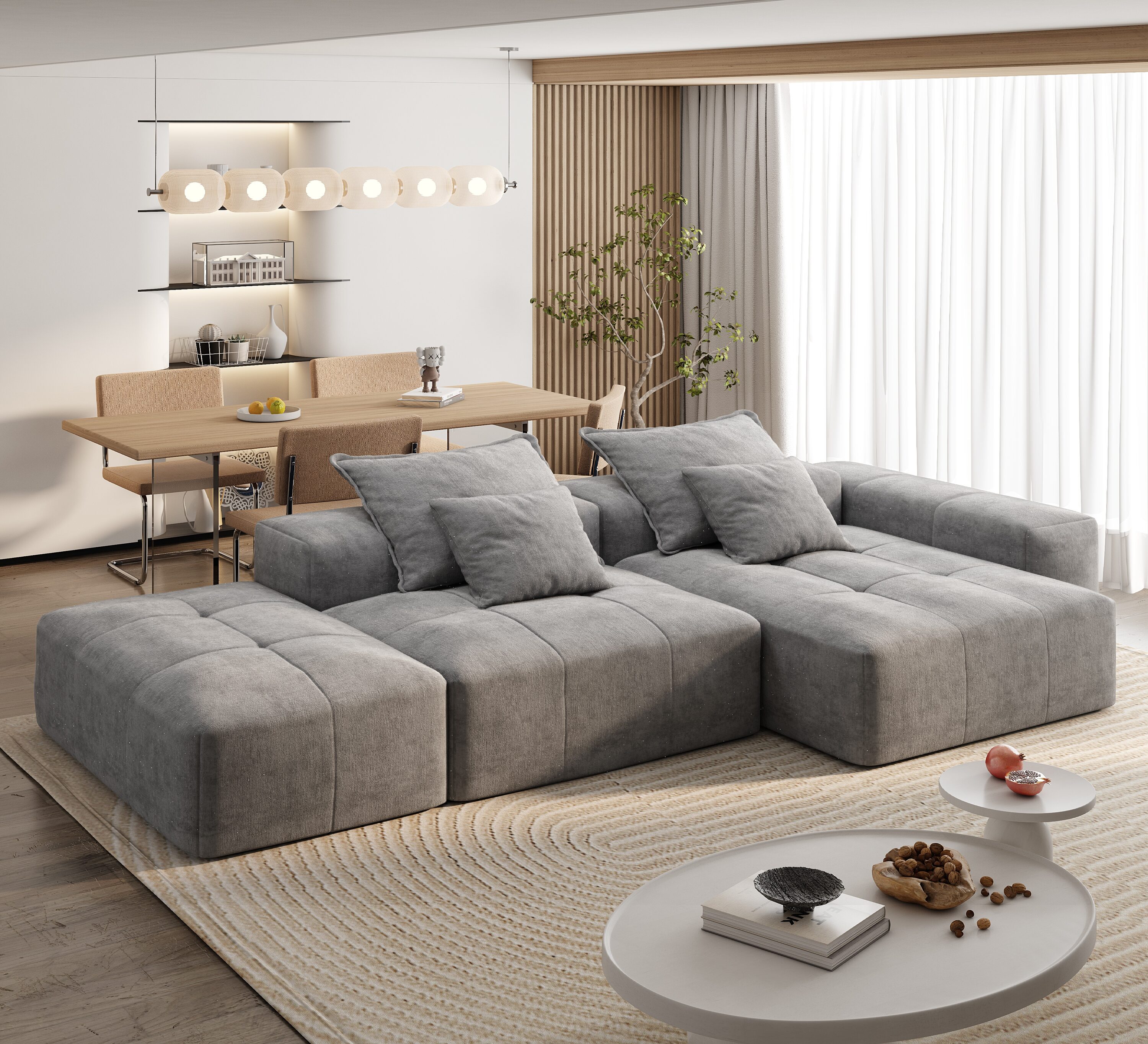 Homy Casa HJCSQJ-GY Sofas-Loveseats - View #3