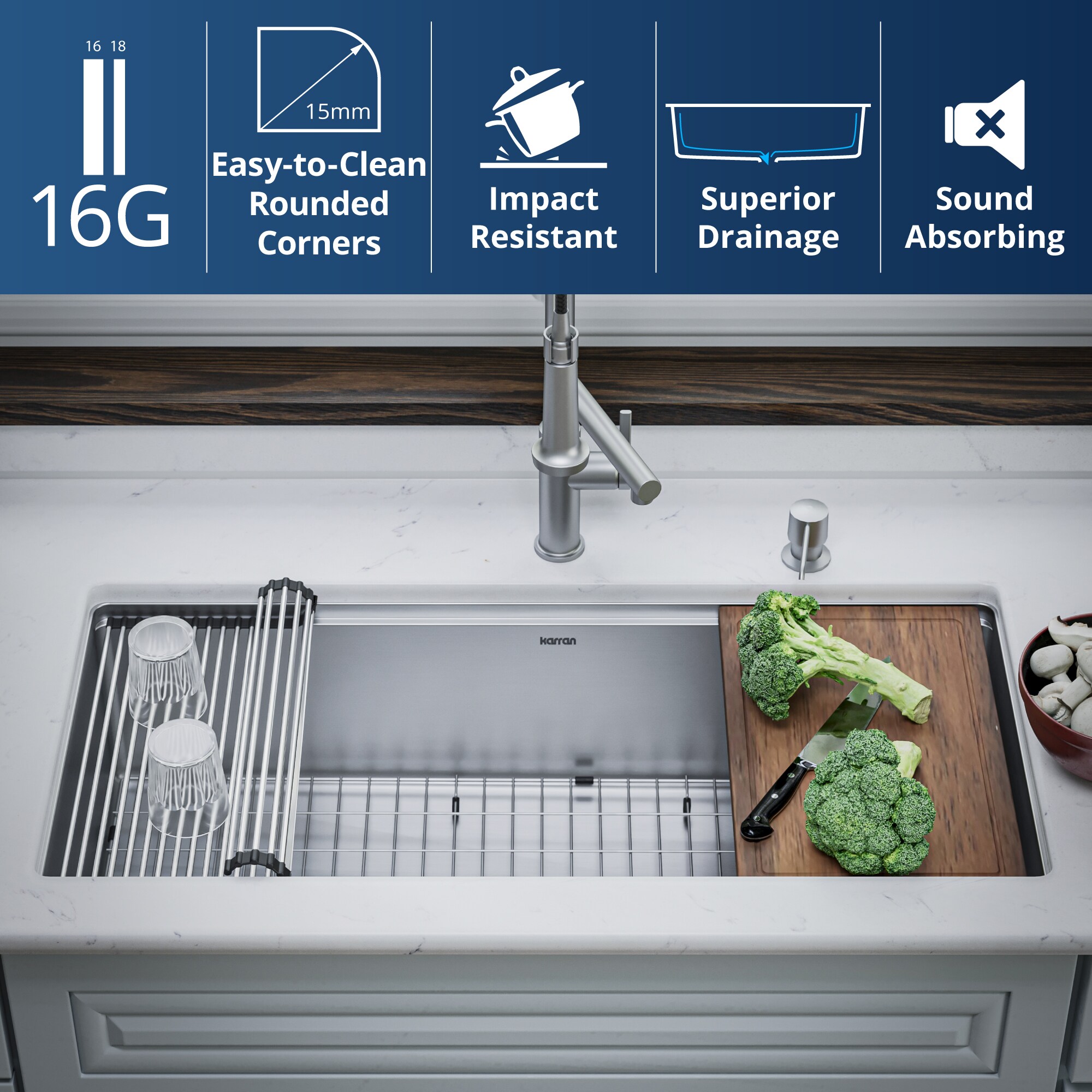Karran WS-39-PK1 Kitchen-Sinks - View #6