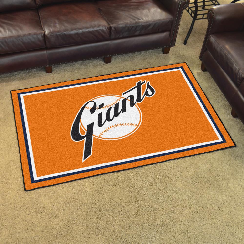 FANMATS MLB Retro 4x6 Rug 4 x 6 Orange Indoor Solid Area Rug in