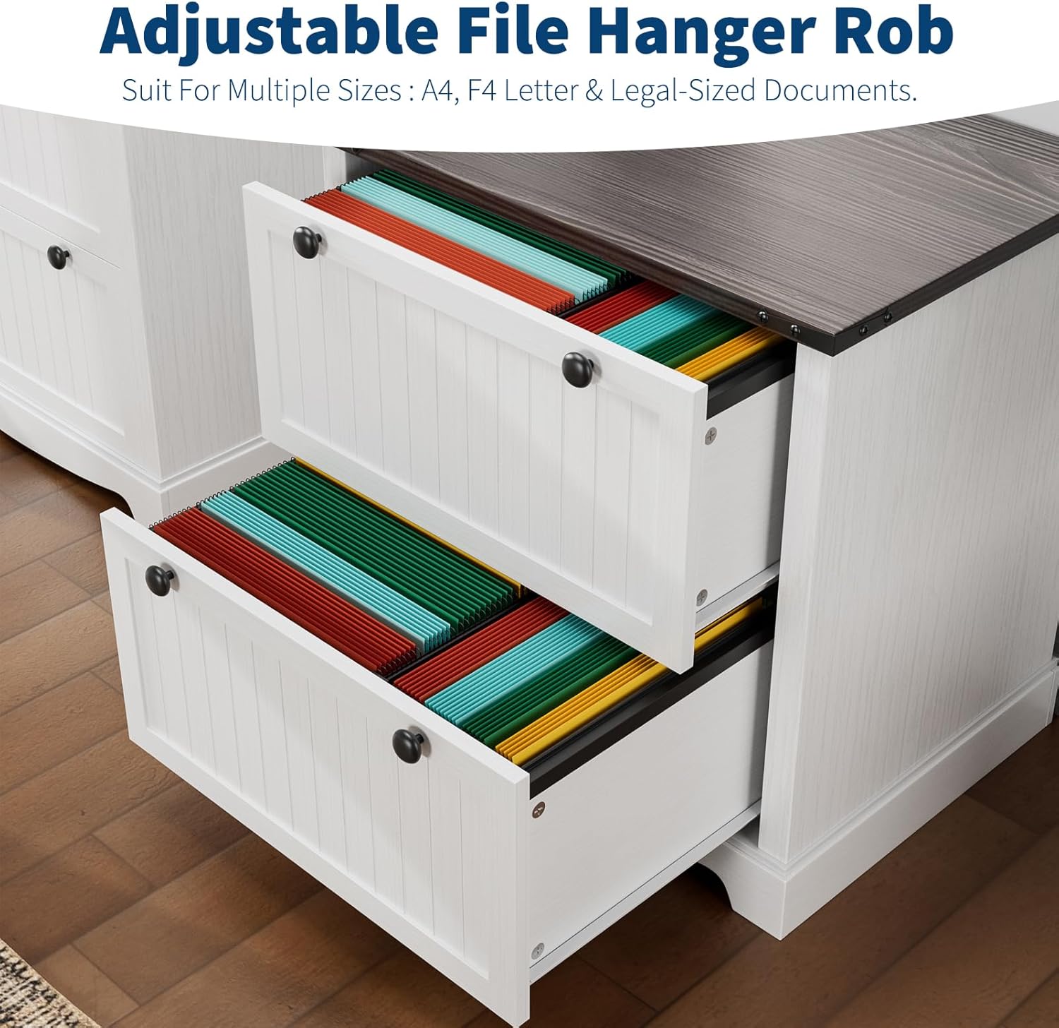 GAOMON Farmhouse lateral file cabinet 2 drawer with hanging rails 30 ...