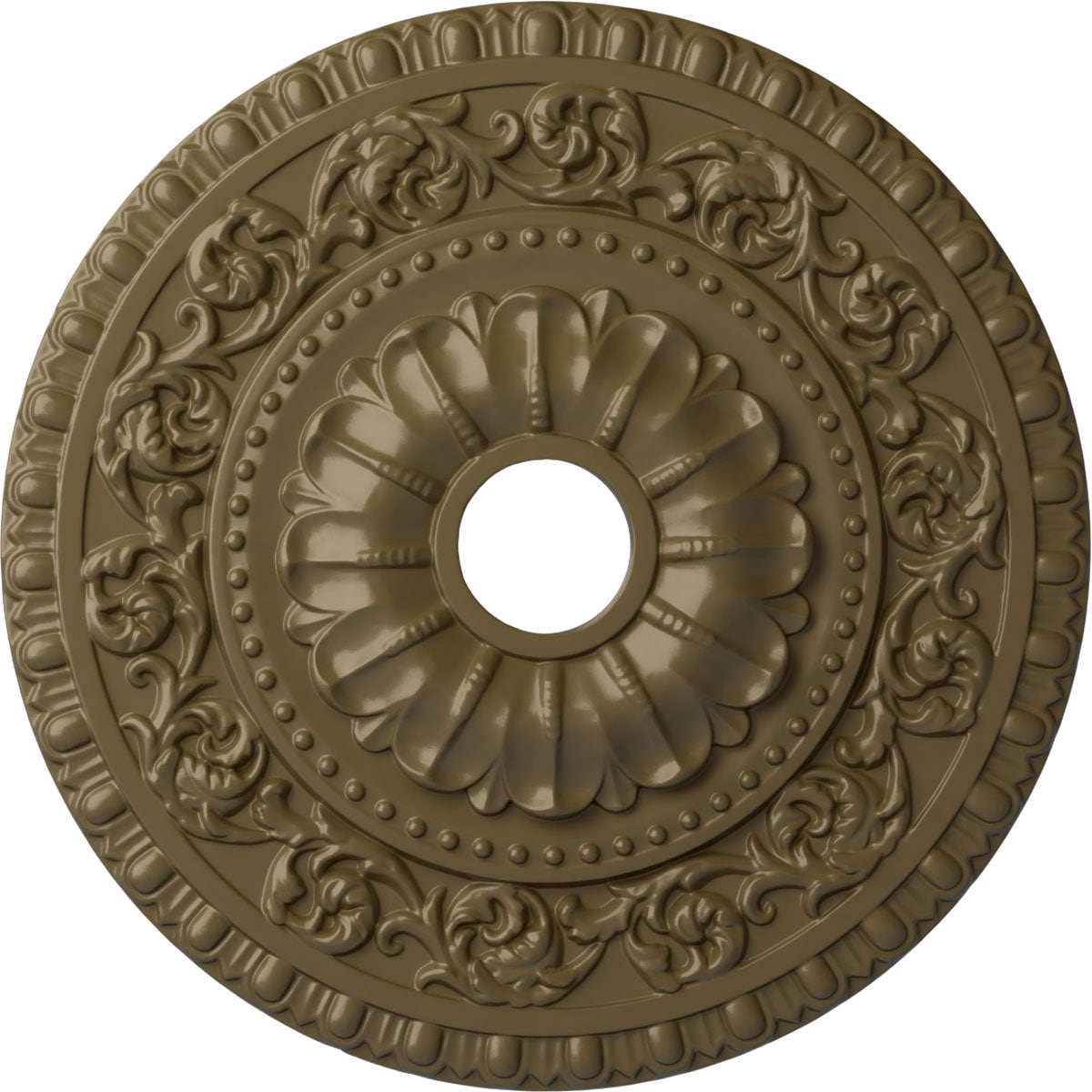 Ekena Millwork CM23VAMMF Vaduz 23.5-in W x 23.5-in L Painted Mississippi Mud Polyurethane Whole Ceiling Medallion