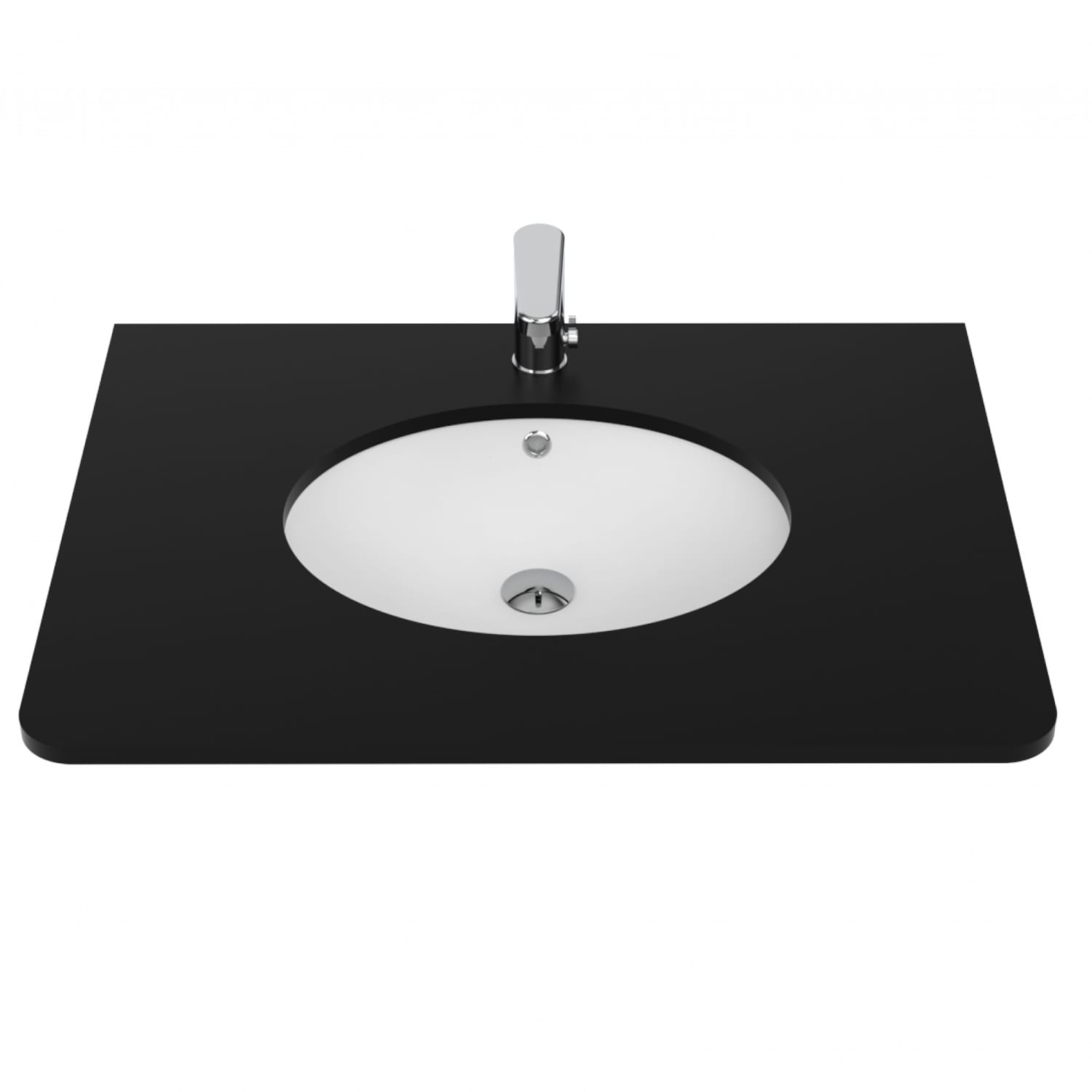 Glossy White Ceramic Oval Undermount Bathroom Sink with Overflow