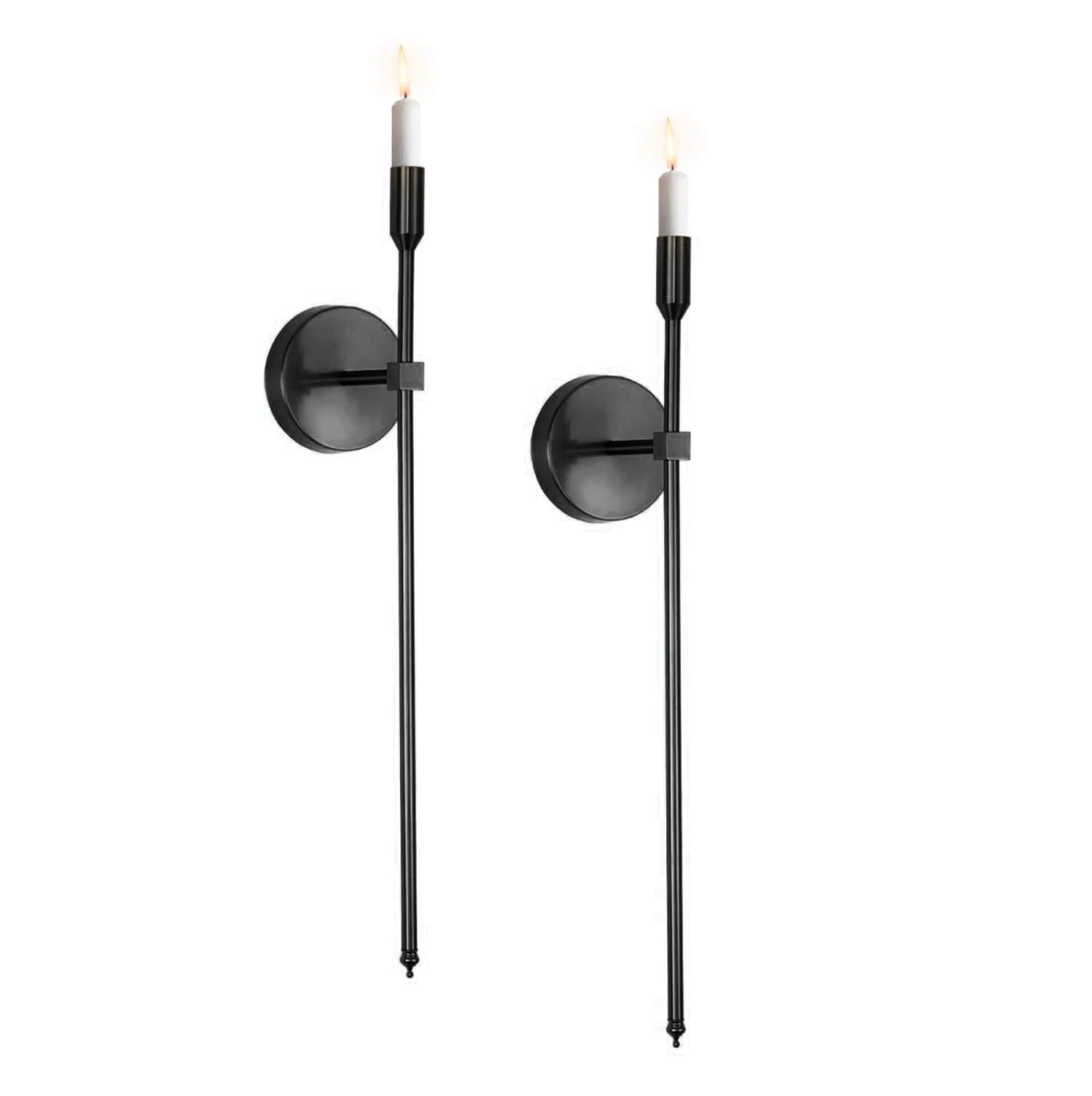 YANSUN 4.7-in W 2 -Light Matte Black Wall Sconce