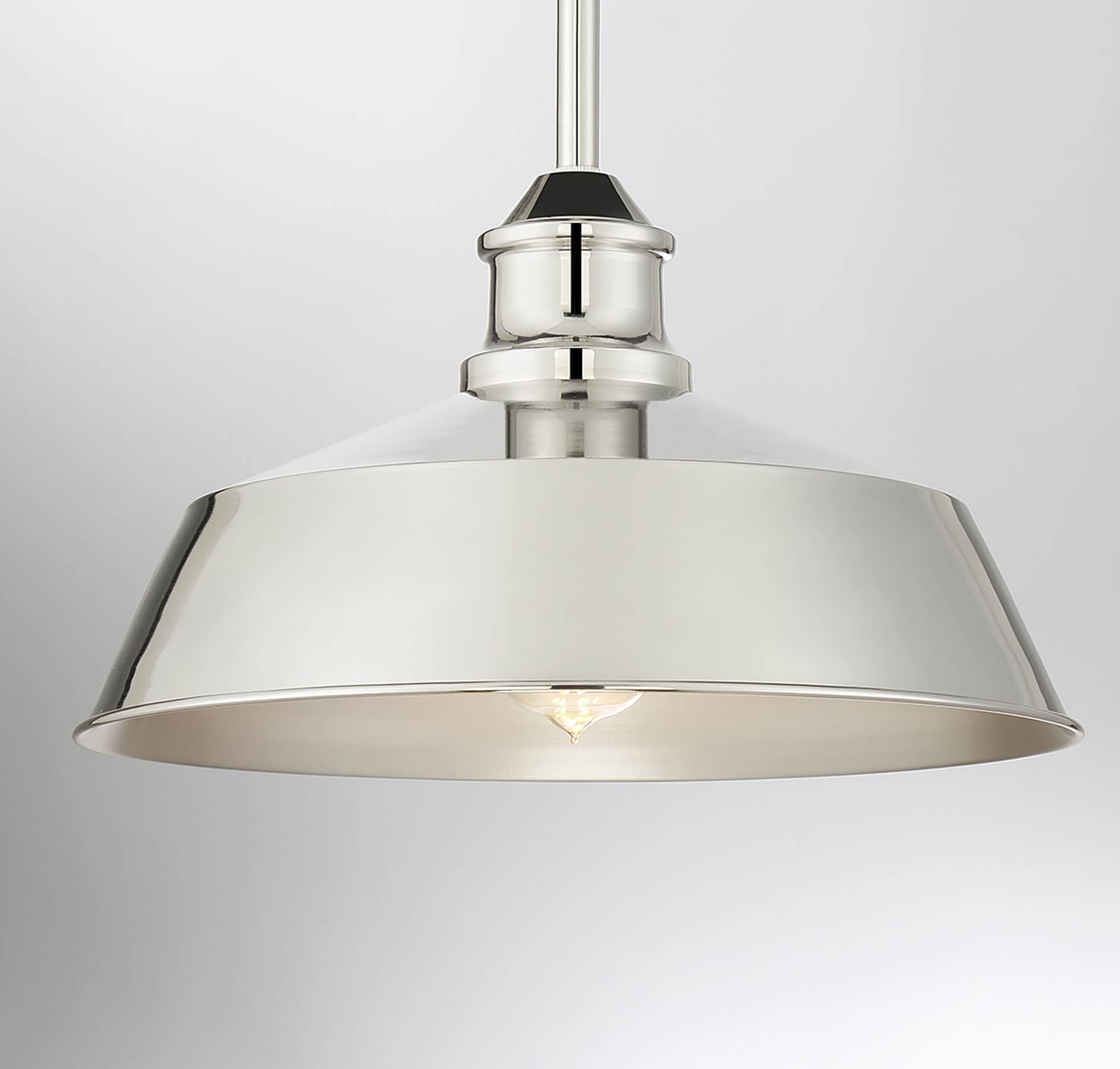 Polished Nickel Vintage Industrial 1-Light Pendant