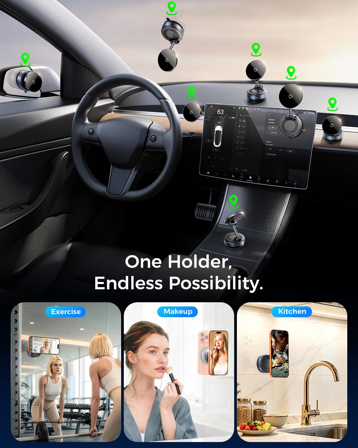 Oyezvary 2026 Upgraded iPhone MagSafe Car Mount Charger 15W Fast ...