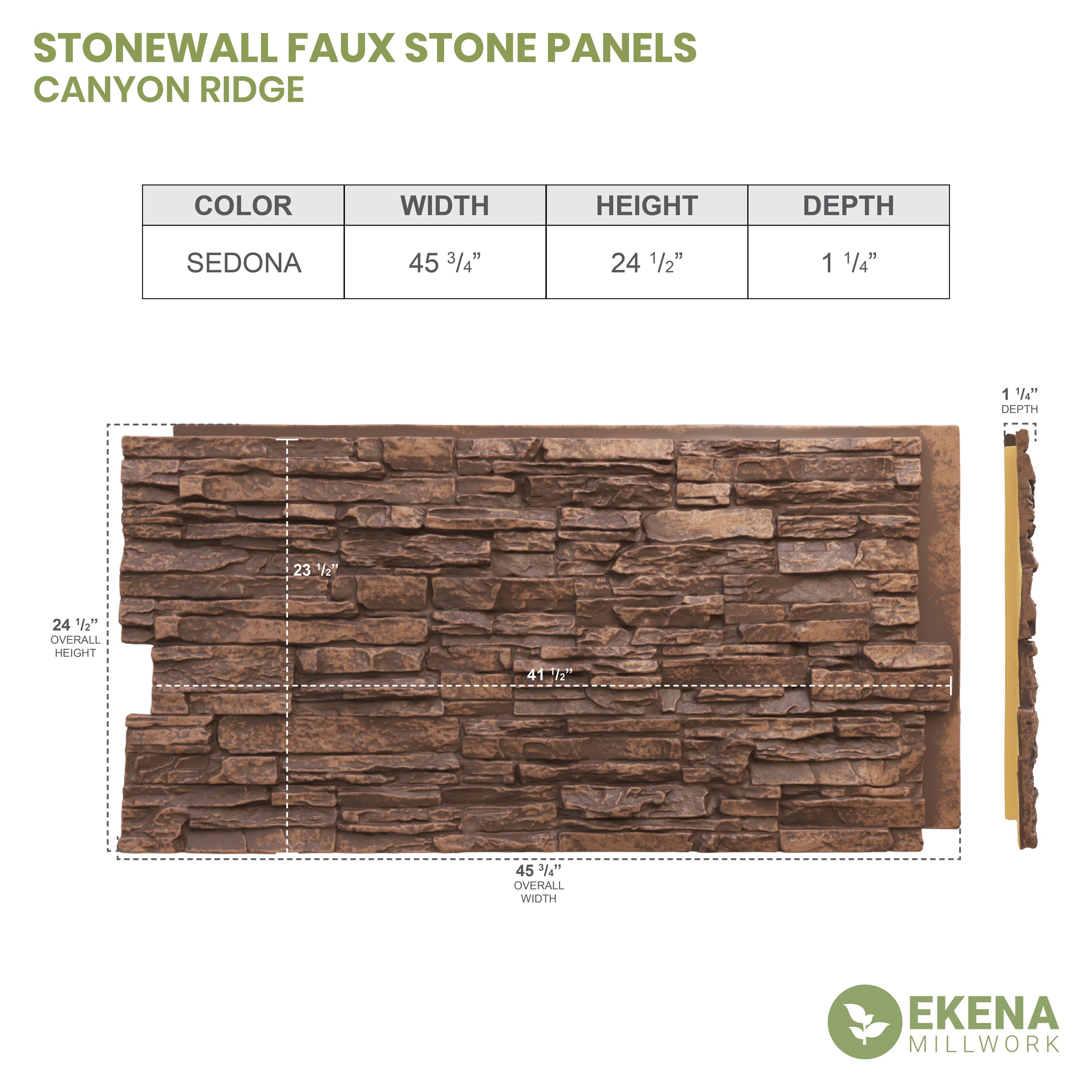 Ekena Millwork PNU24X48CNSE Stone-Veneer - View #18