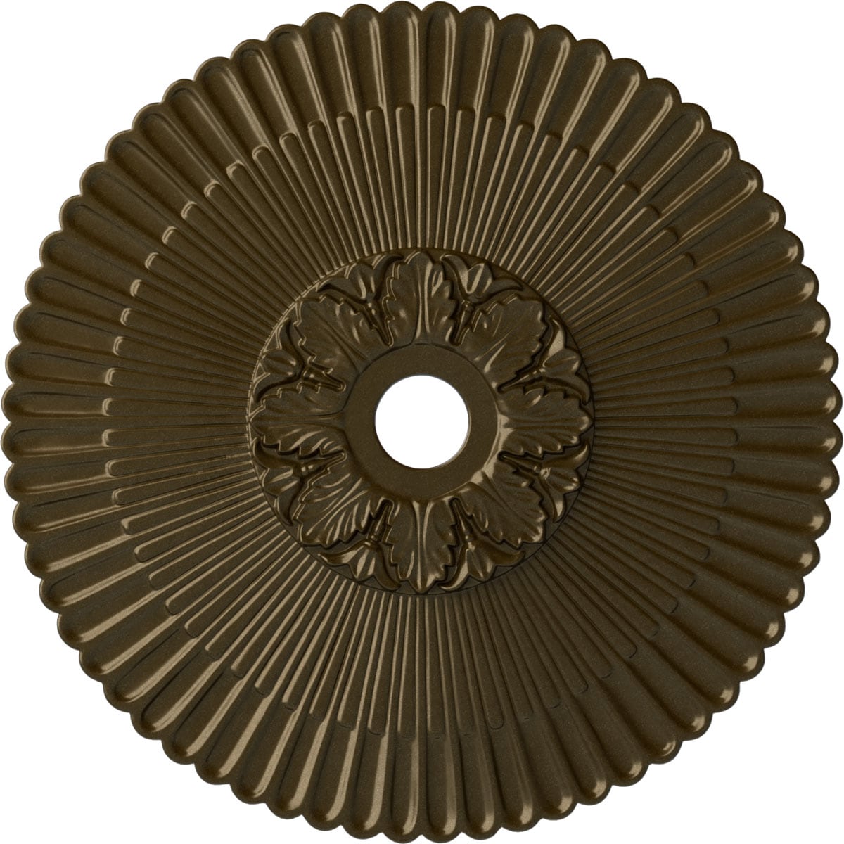 Ekena Millwork CM36MEBRS Melonie 36.25-in W x 36.25-in L Painted Brass Polyurethane Whole Ceiling Medallion