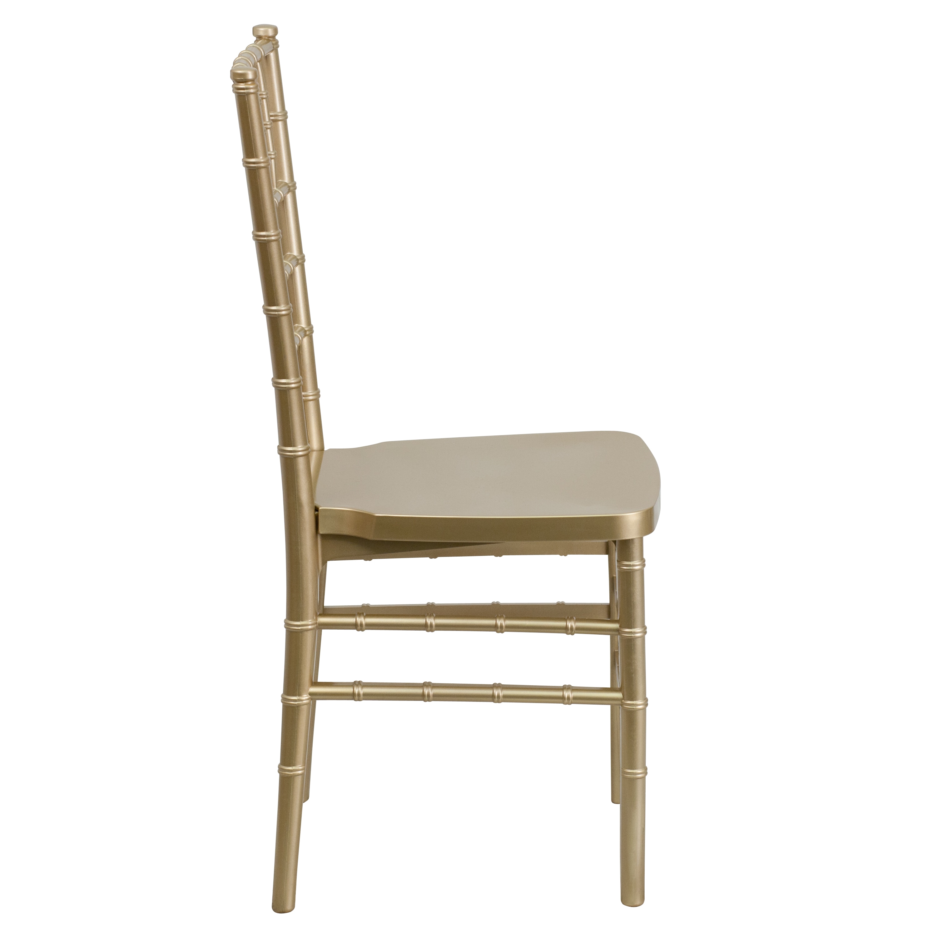 Elegant Gold Resin Chiavari Mid-Back Banquet Chair