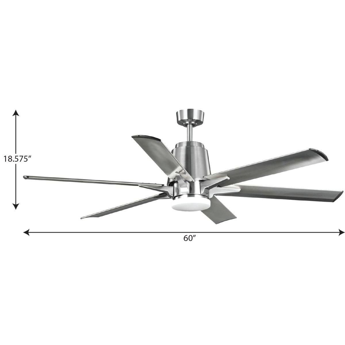 Arlo 60-Inch Brushed Nickel Ceiling Fan with LED Light and Remote