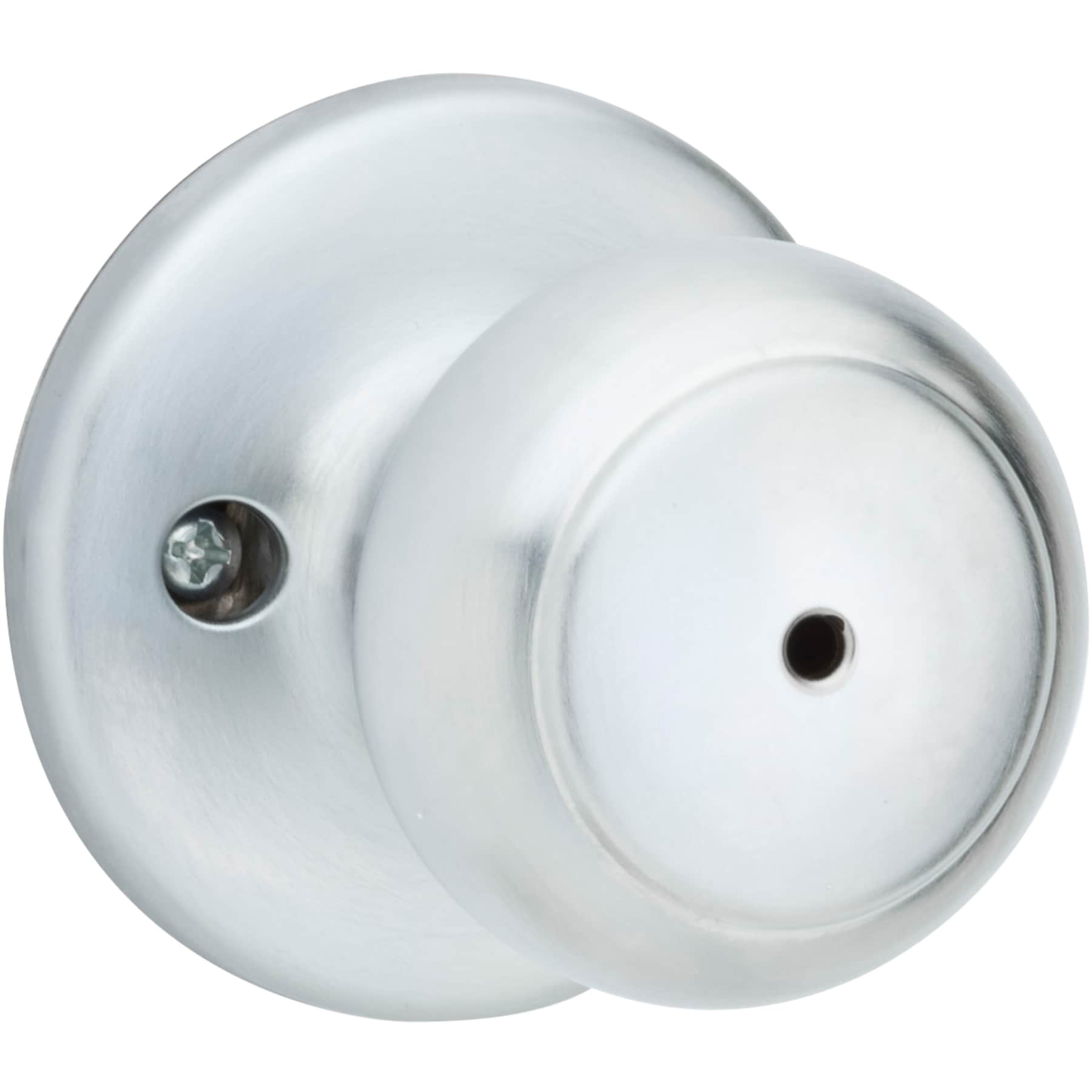 Kwikset Security Cove Satin Chrome Interior Bed/Bath Privacy Door Knob ...