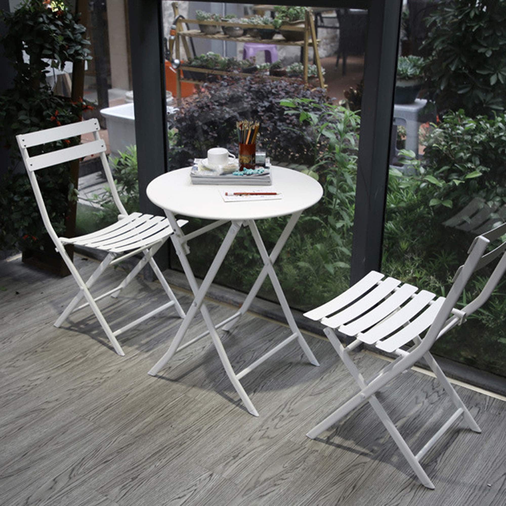 Sunrinx MG56-50-FP 3 -Piece Patio Conversation Set with White
