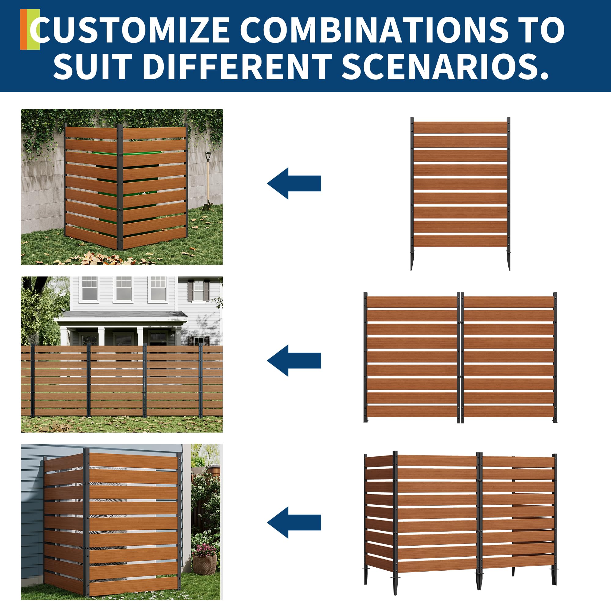 Garvee 2 Panels Privacy Screen 38.7-in W x 49.6-in H Wooden Cedar ...