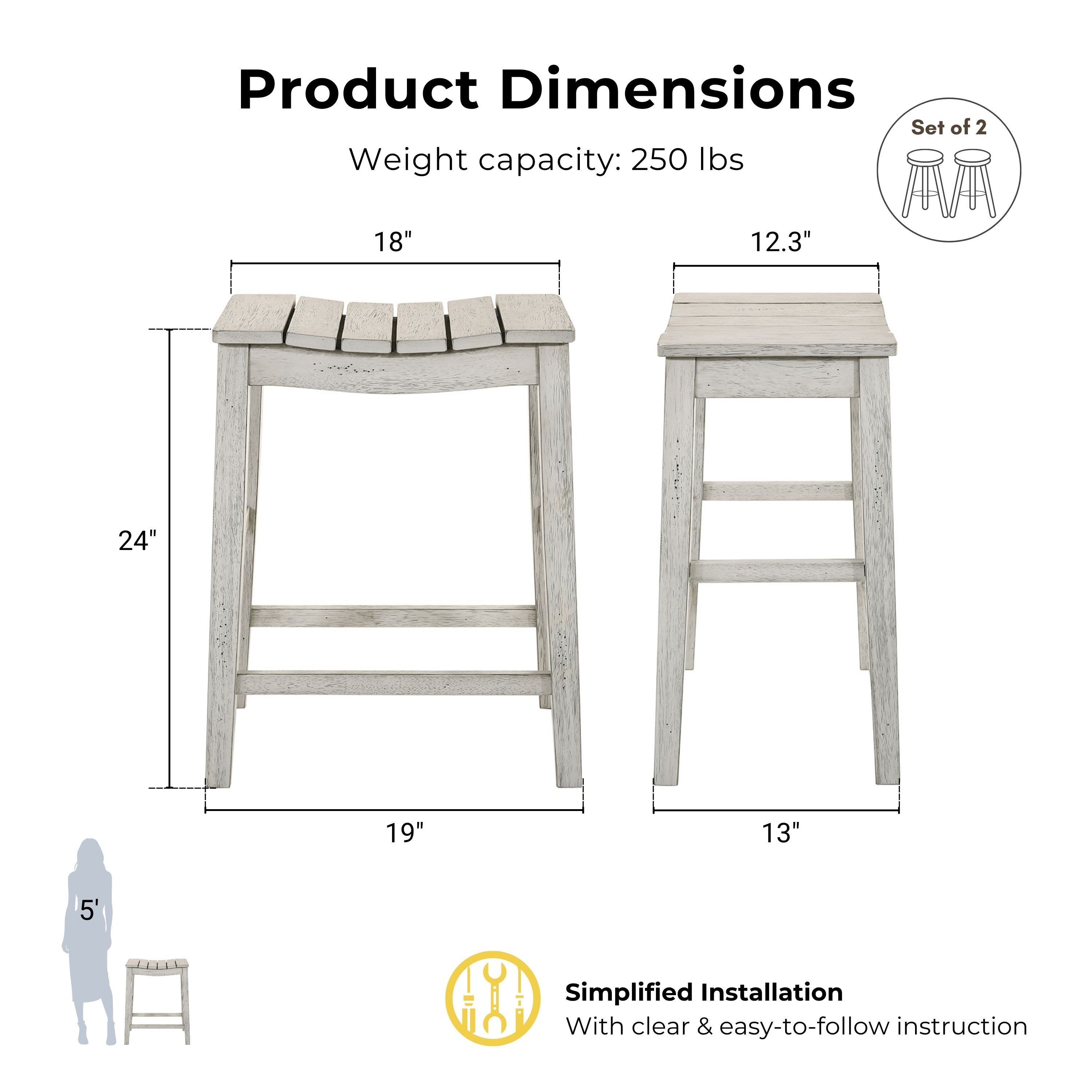 Furniture of America IDF-3583WH-ST stools - View #3