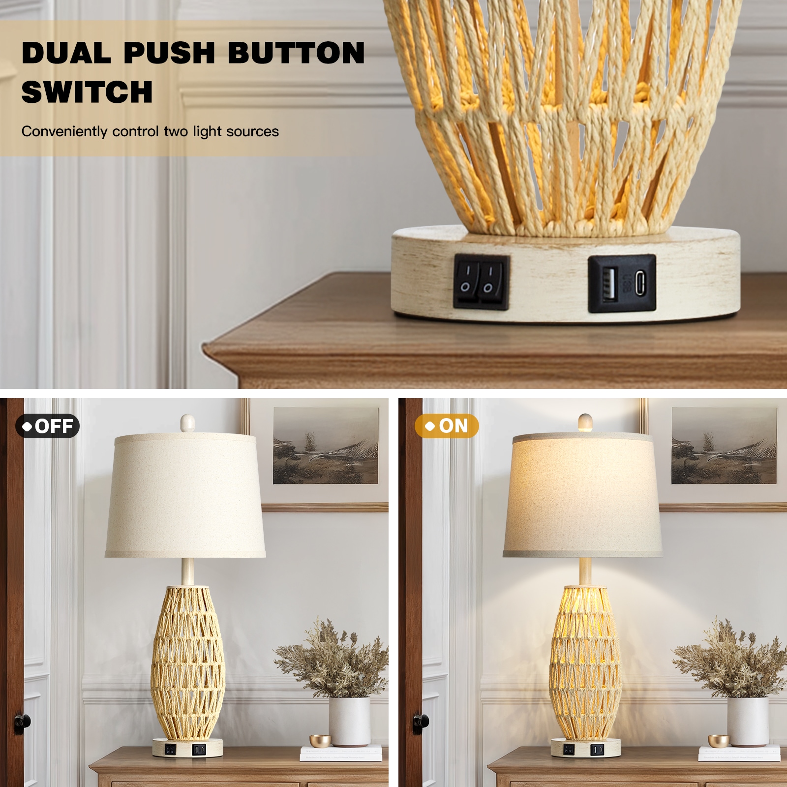 UrFurnishings TD-871 Table-Lamps - View #3