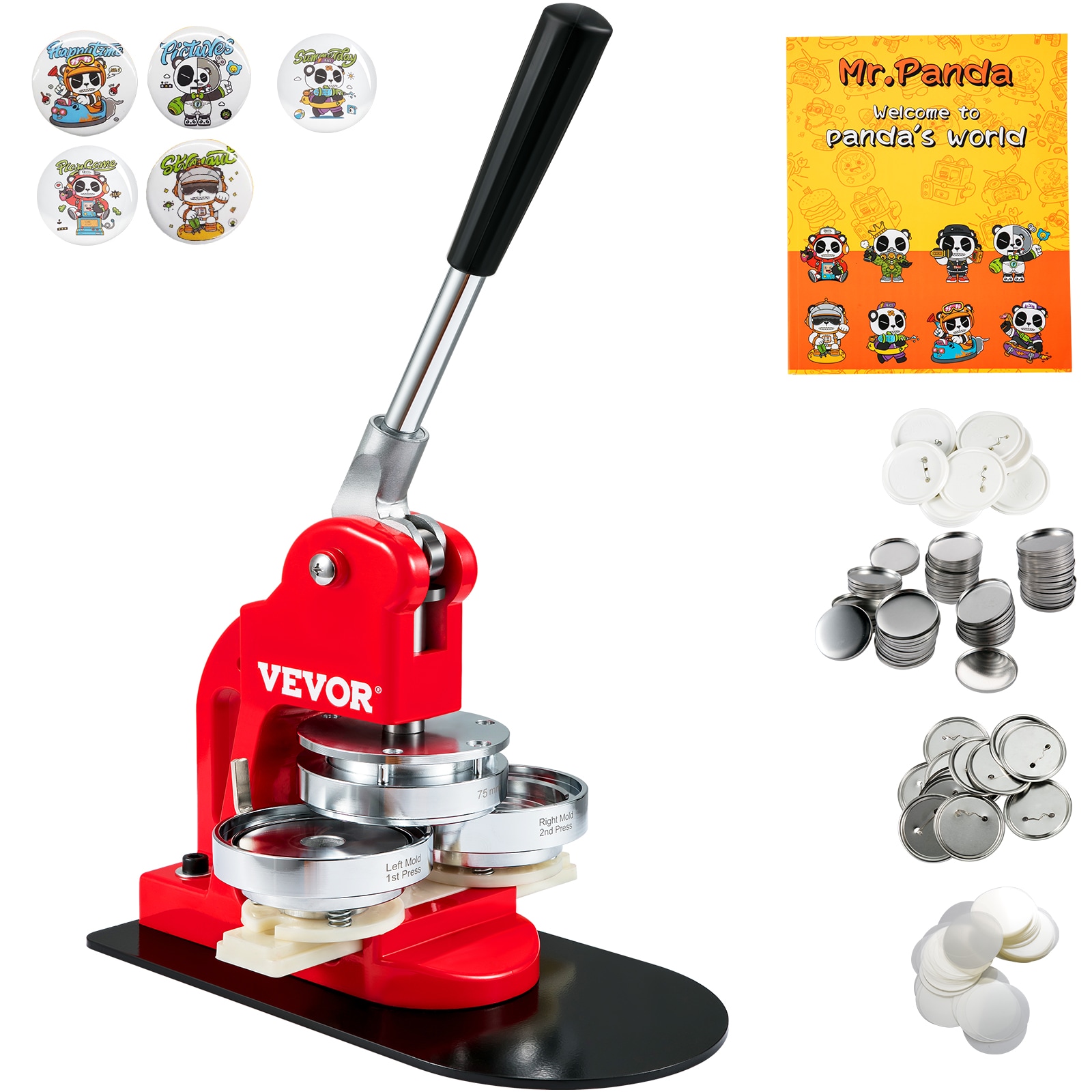VEVOR 3" Button Badge Maker Machine 3" 500 Free Parts Press Kit ABS Button maker machine #BJSKXZ75MM500LIOZV0