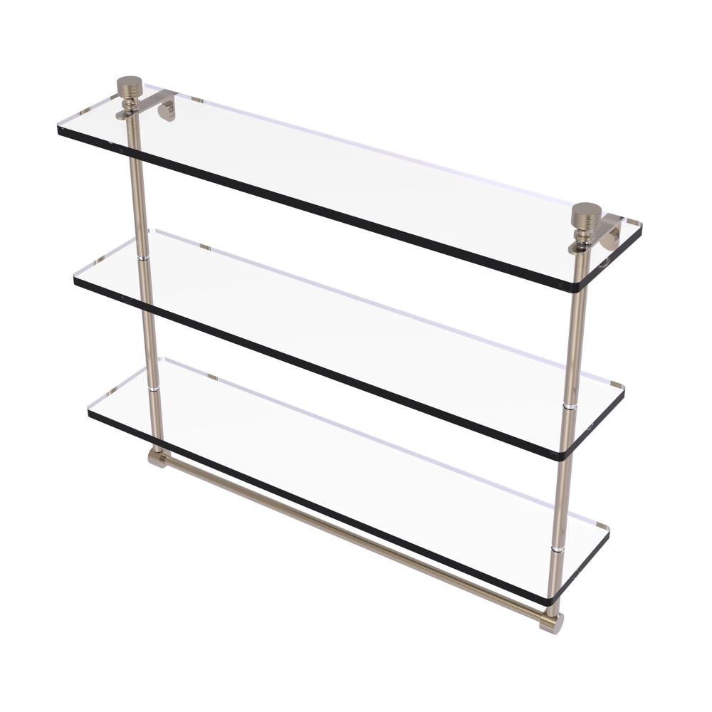 Allied Brass FT-5/22TB-PEW Foxtrot Antique Pewter 3 -Tier Wall mount Bathroom Shelf ( 22-in x 18-in x 5-in )
