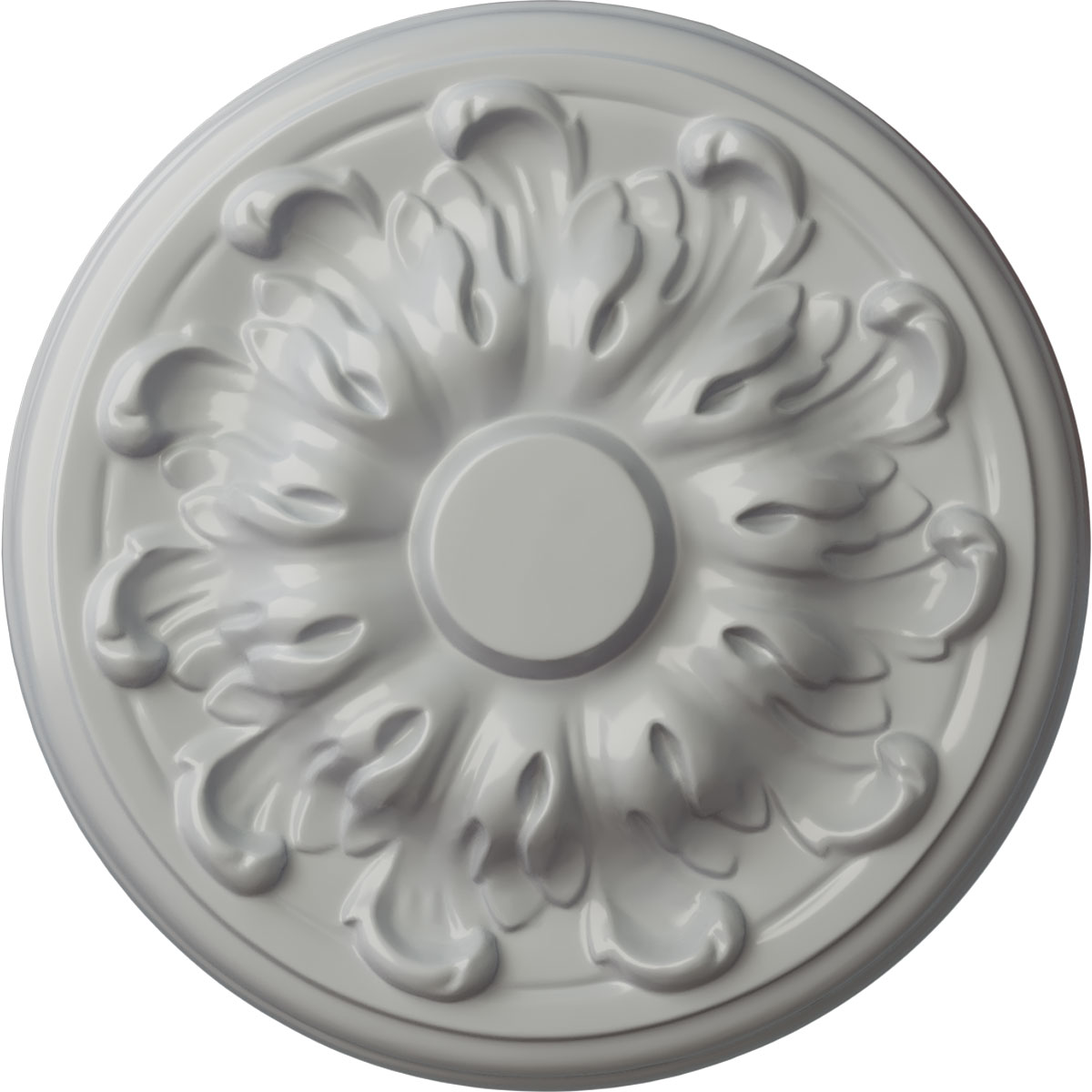 Ekena Millwork CM08MUFRF Millin 7.875-in W x 7.875-in L Painted Frost Polyurethane Whole Ceiling Medallion