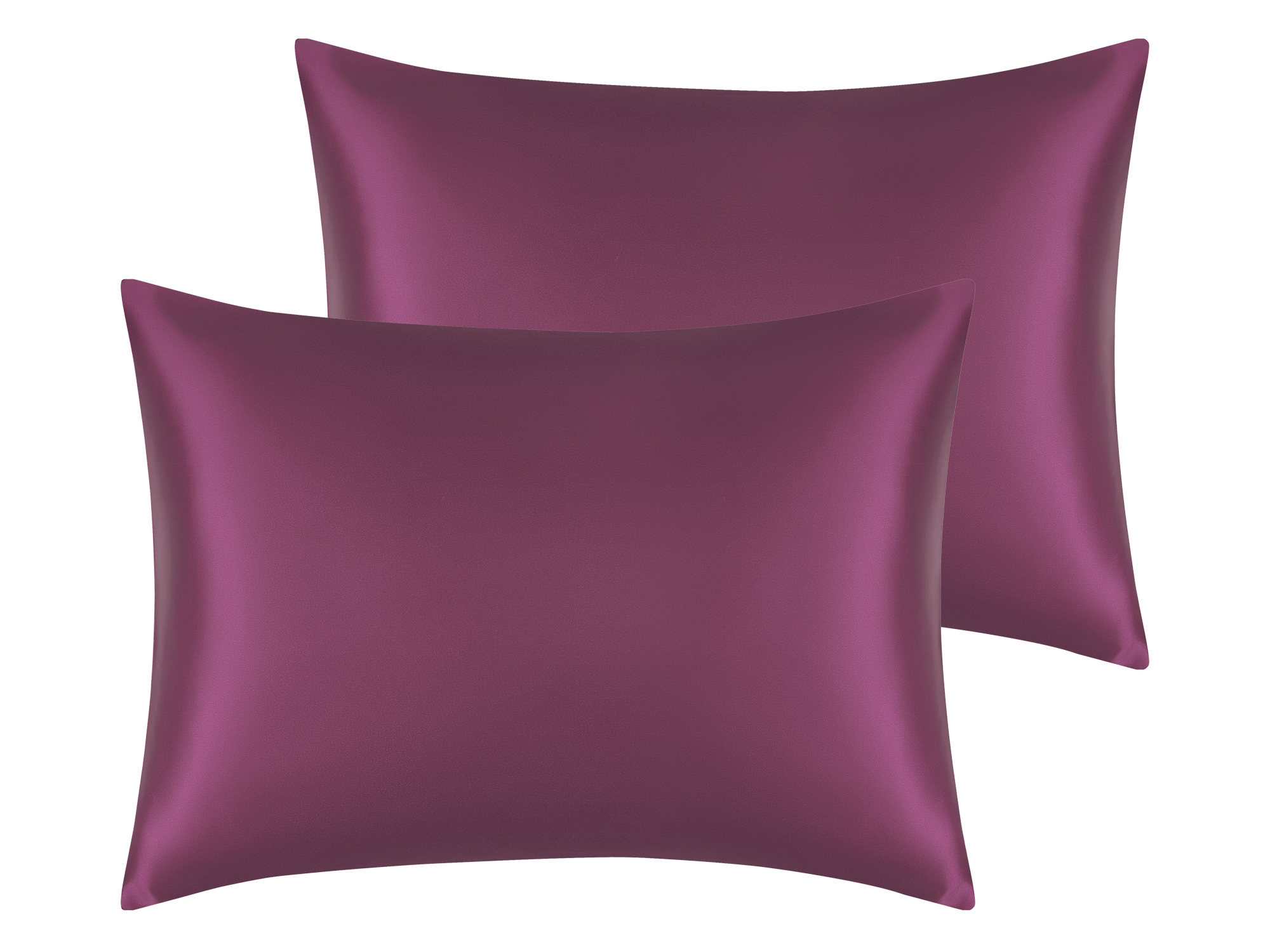 Unique Bargains Satin Pillowcase Set of 2 Soft and Comfortable for Hair and Skin with Envelope Closure Easy Care Gifts for Birthday Standard 20x26Inch Wine Red