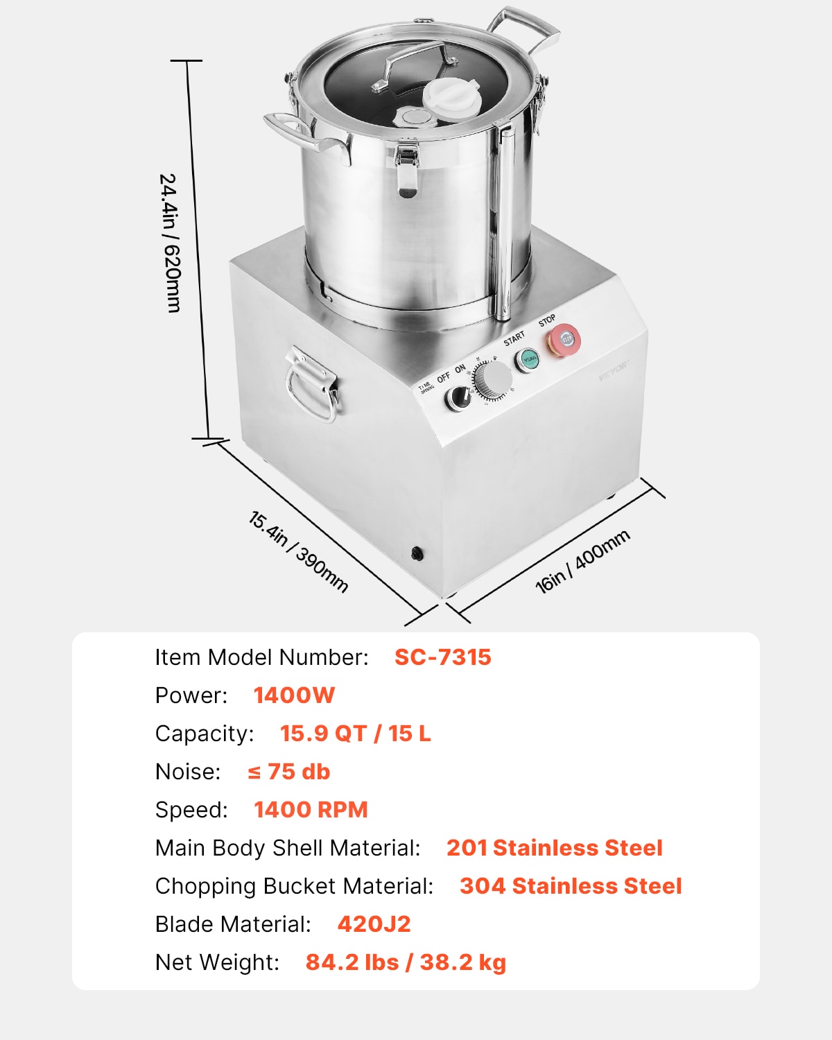 VEVOR SCSYSPQSJ15L06312V1 Food-Slicers - View #7