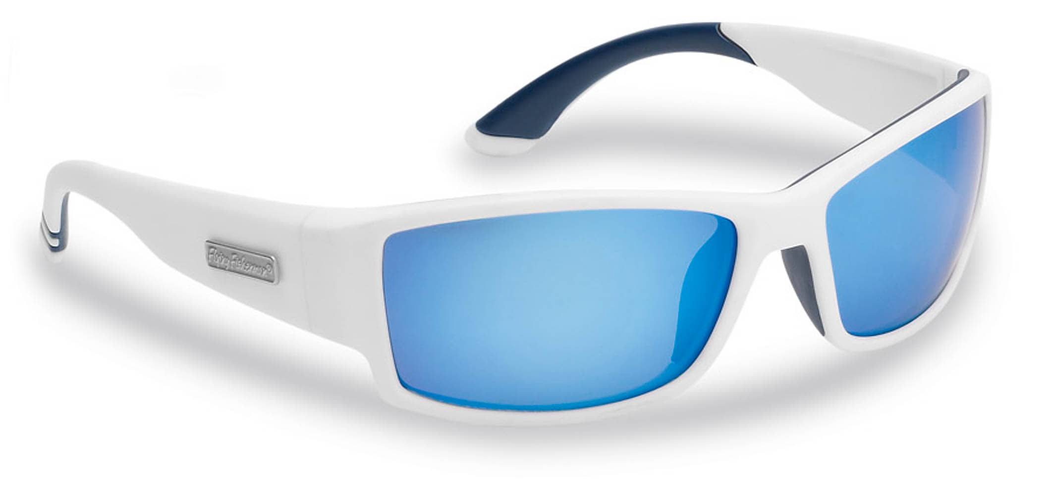 Flying Fisherman Adult Unisex Polarized Matte White Frame, Smoke-blue Mirror  Lens Plastic Sunglasses in the Sunglasses & Glasses department at