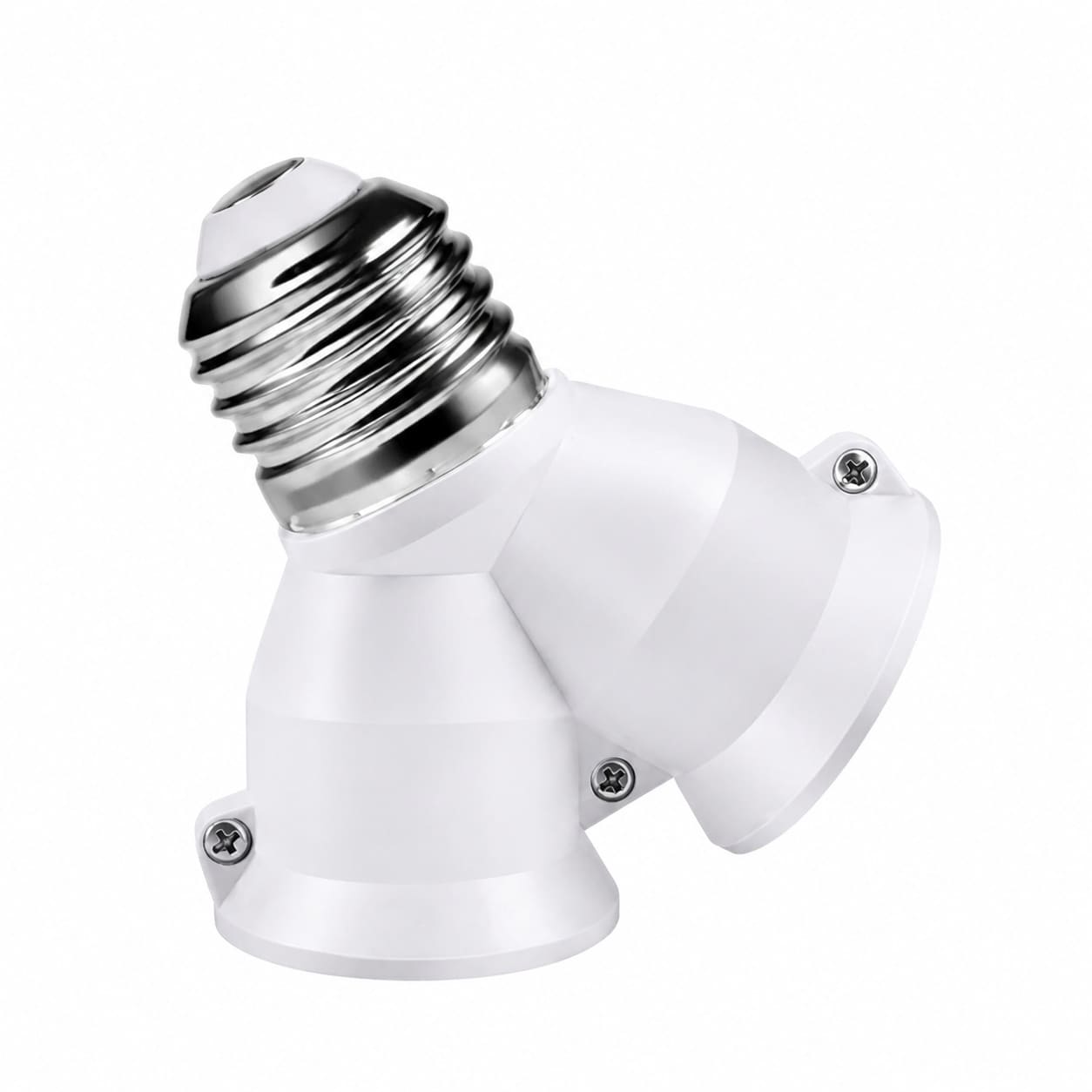 Aoibox  E26 2 in 1 Socket Splitter Adapter Y Shape Lamp Holder Converts 1 Socket to 2 Bulbs Max 200W 165C Heat