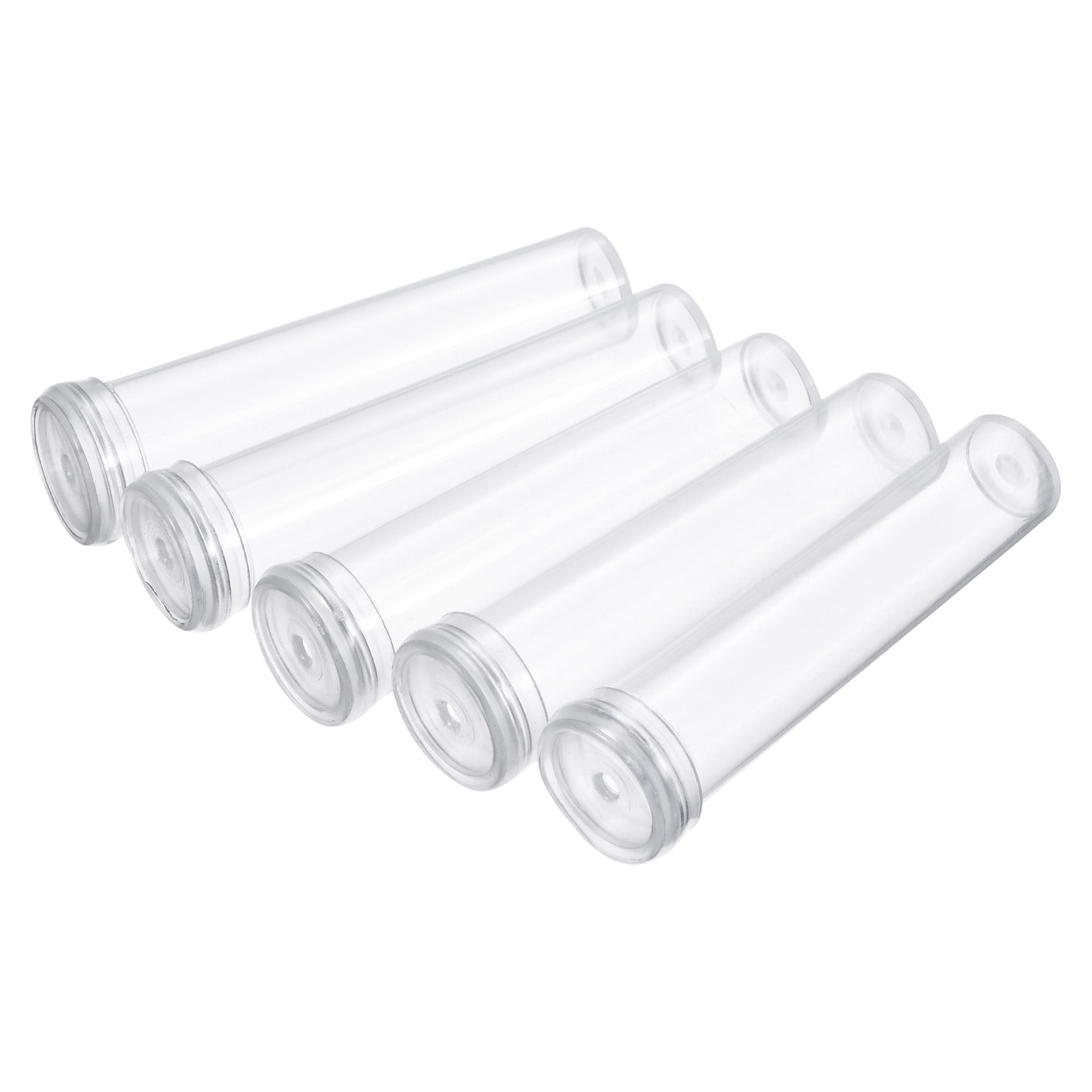 Unique Bargains - 25pcs Floral Water Tubes with Caps 2.8inch Plastic Flower Vials for Fresh Plant...