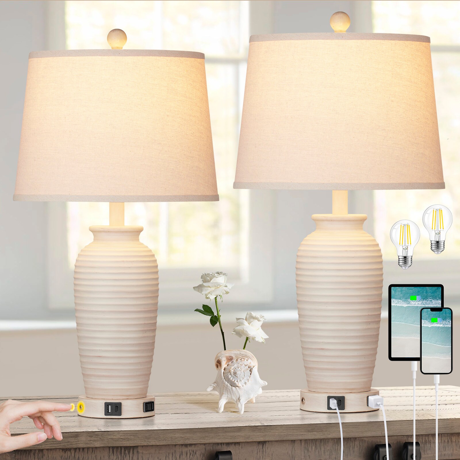 UrFurnishings TD-244 Table-Lamps - View #3