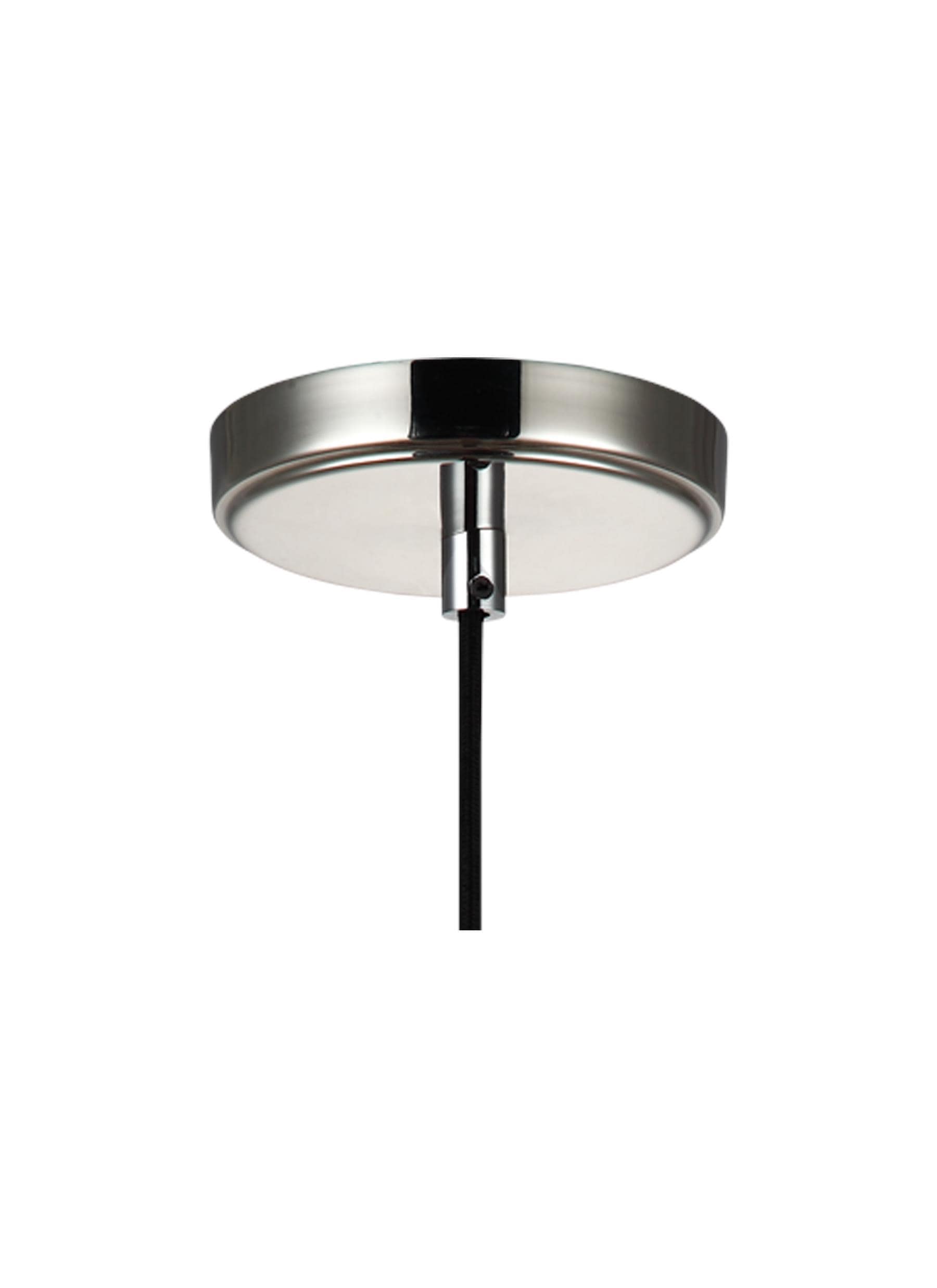 Loras Chrome Finish Mini Pendant with Clear Seeded Glass